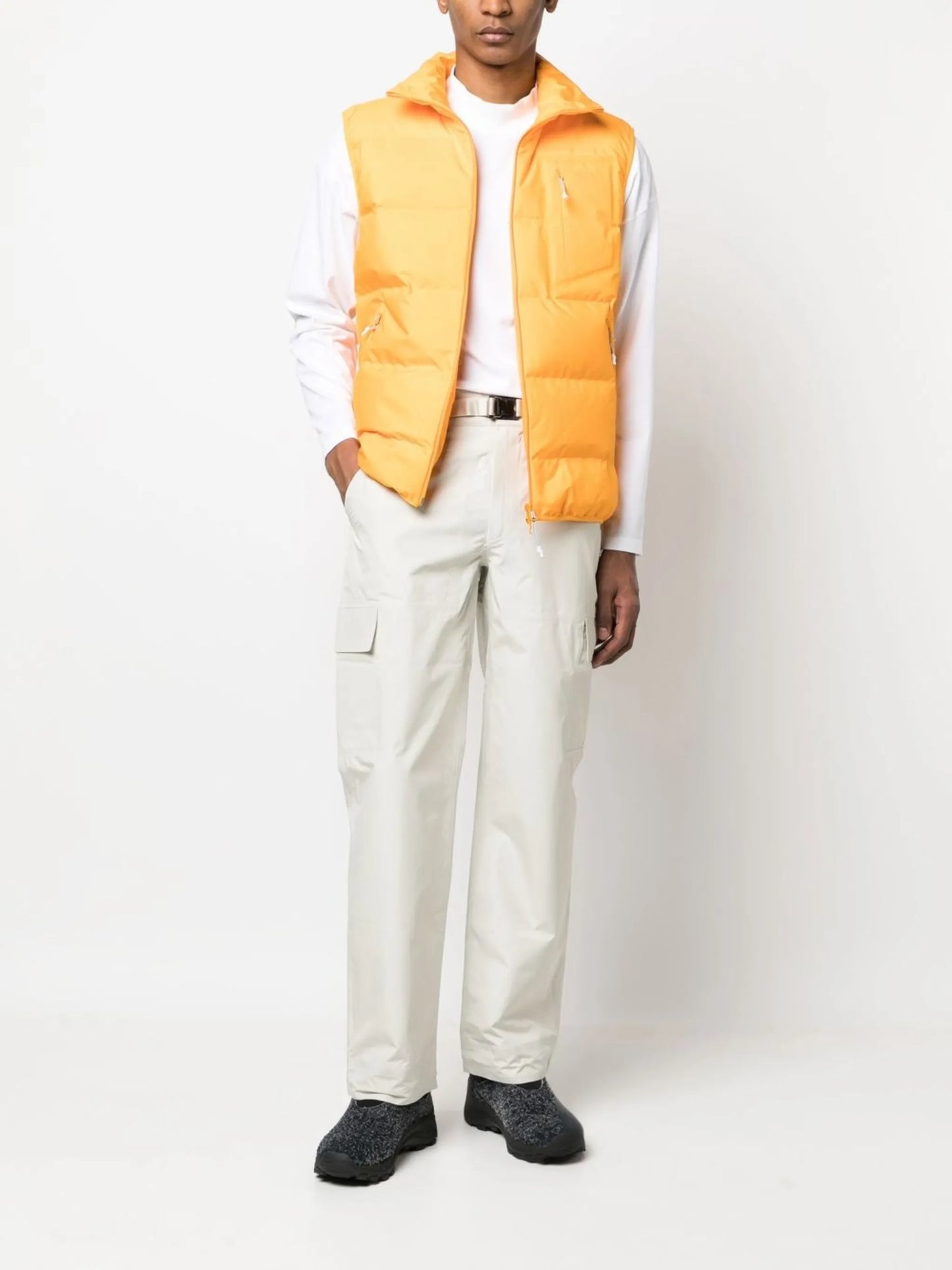 logo-print padded gilet