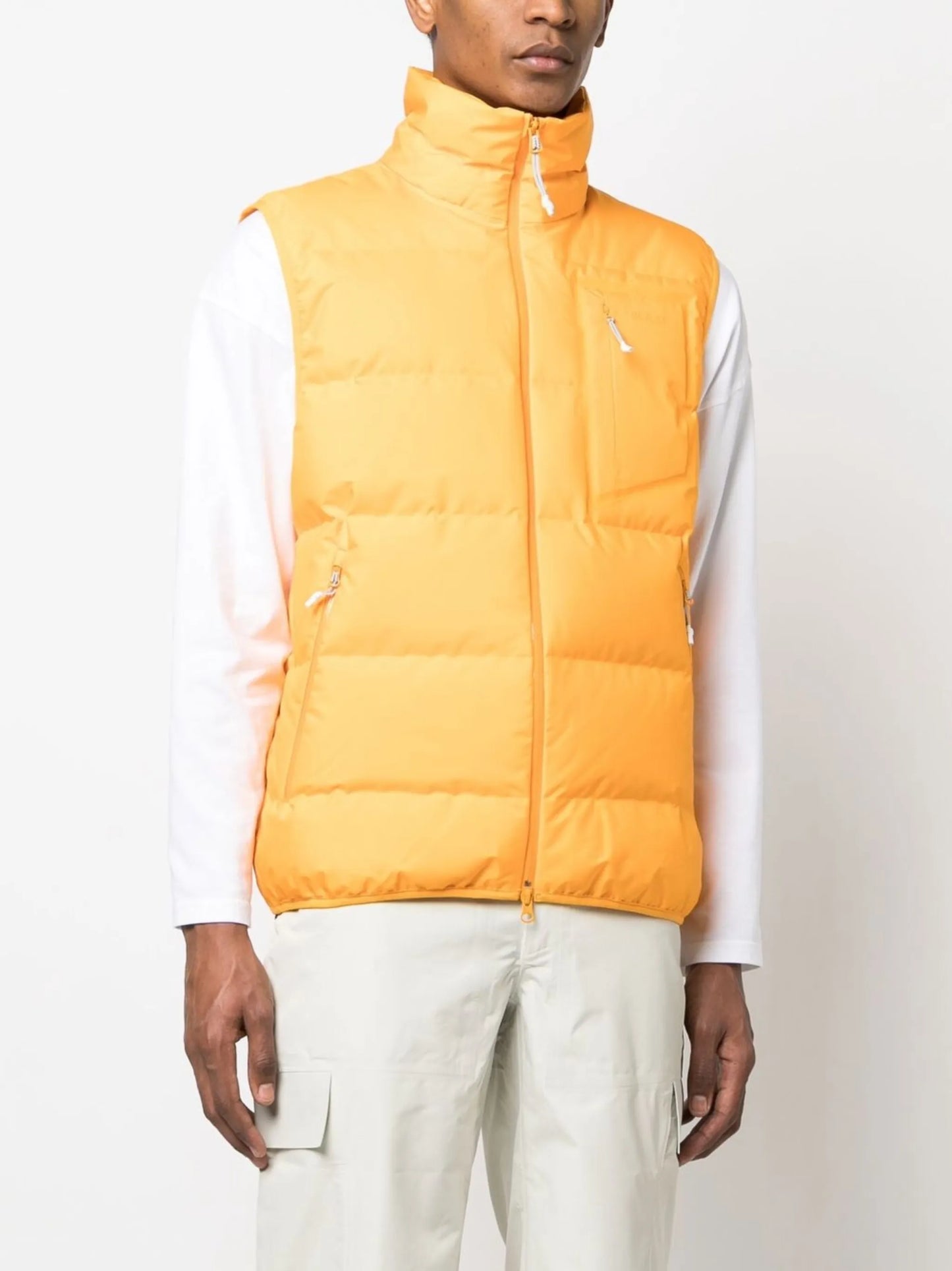 logo-print padded gilet