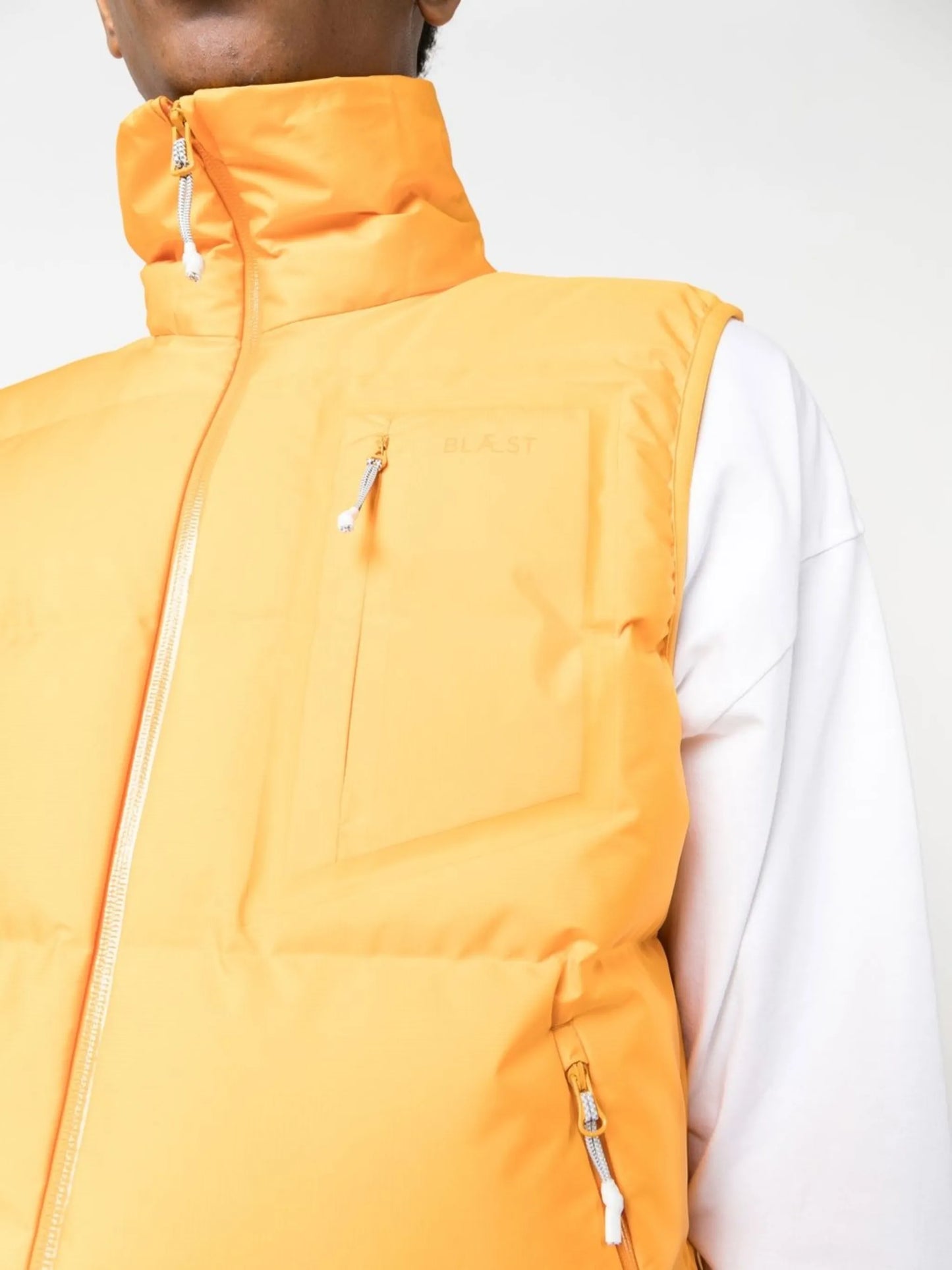 logo-print padded gilet