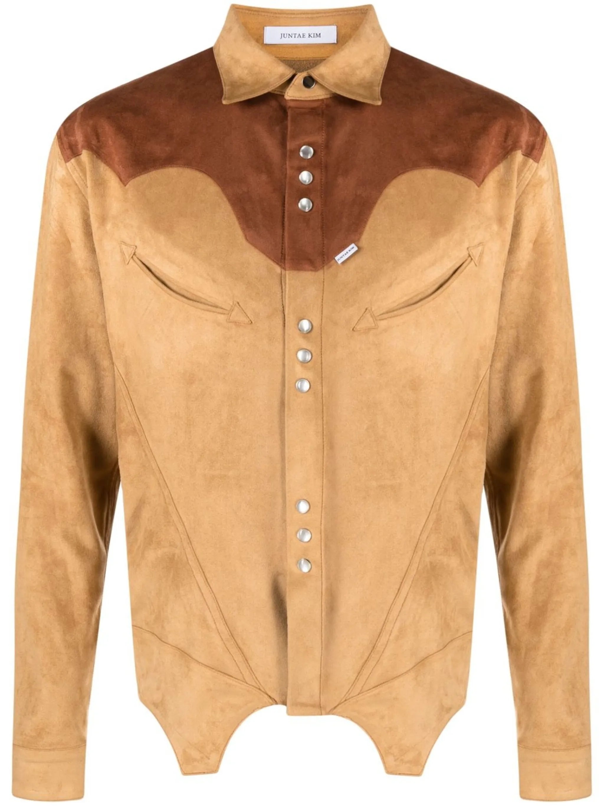 two-tone suede corset shirt