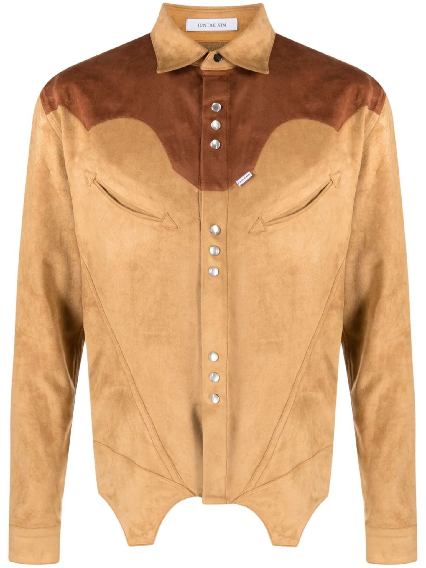 two-tone suede corset shirt