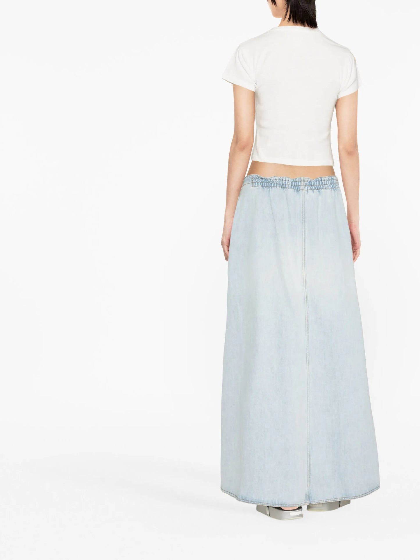light-wash denim cowgirl skirt
