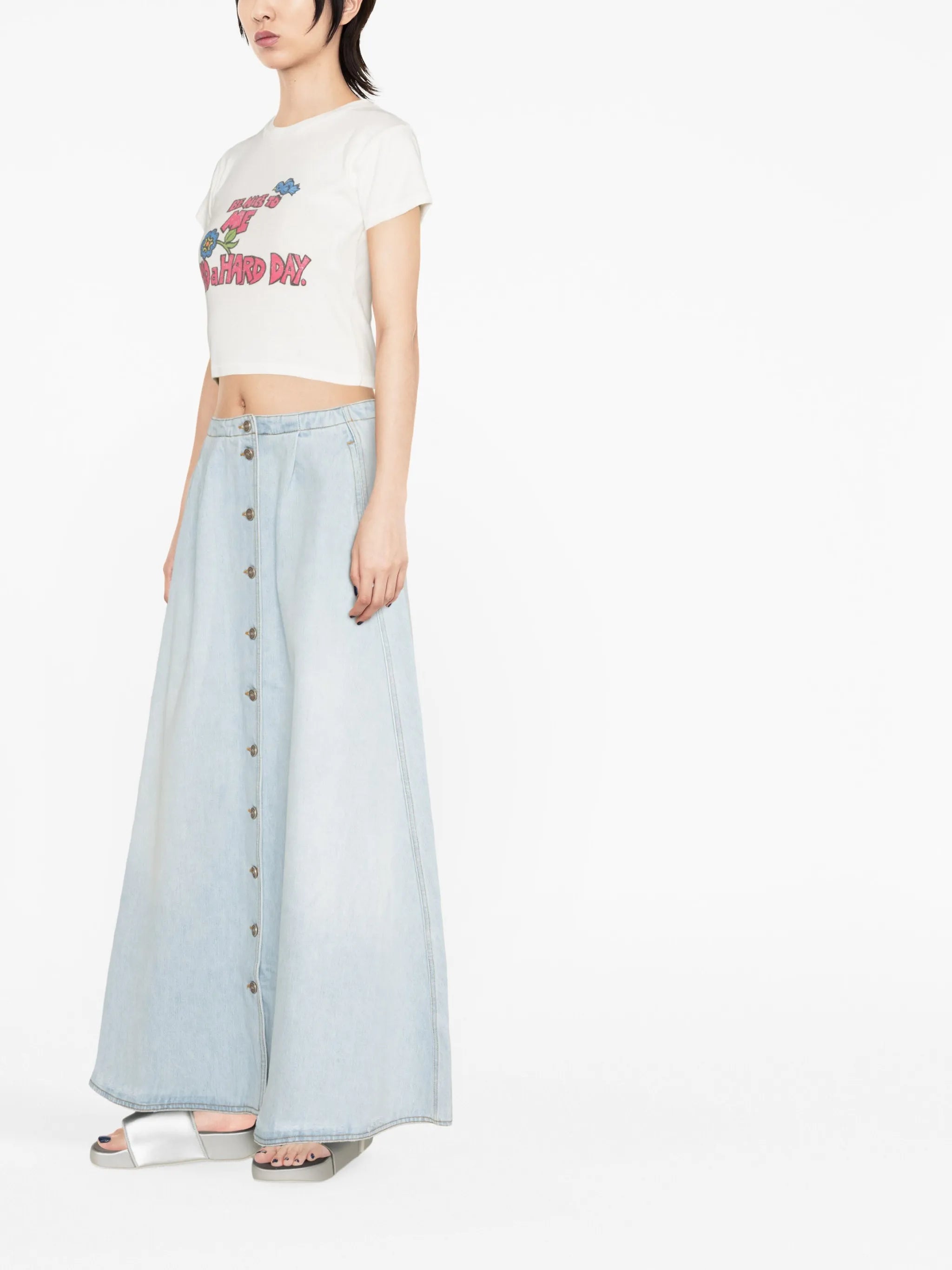 light-wash denim cowgirl skirt
