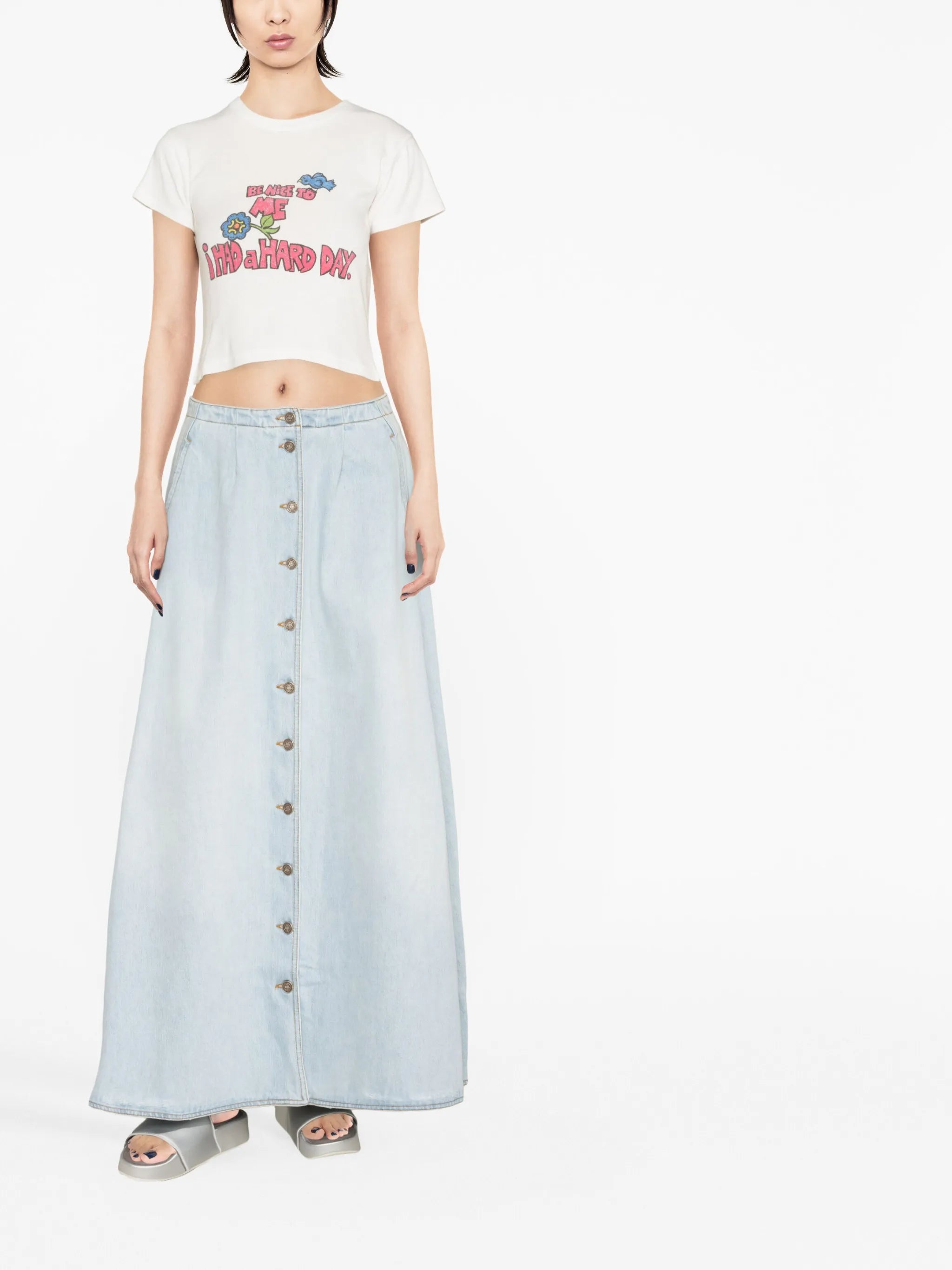 light-wash denim cowgirl skirt