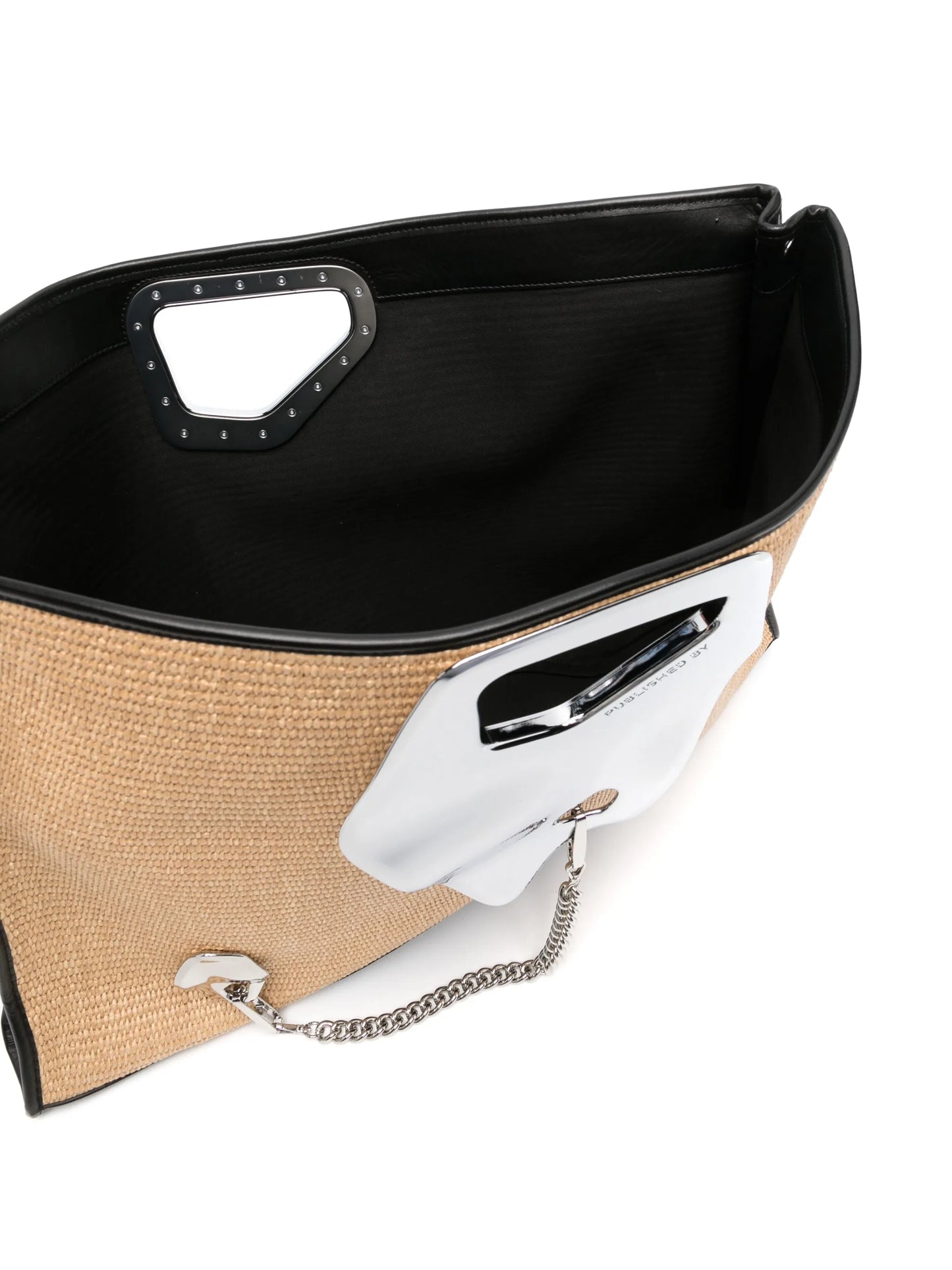 Arabella embellished raffia tote bag