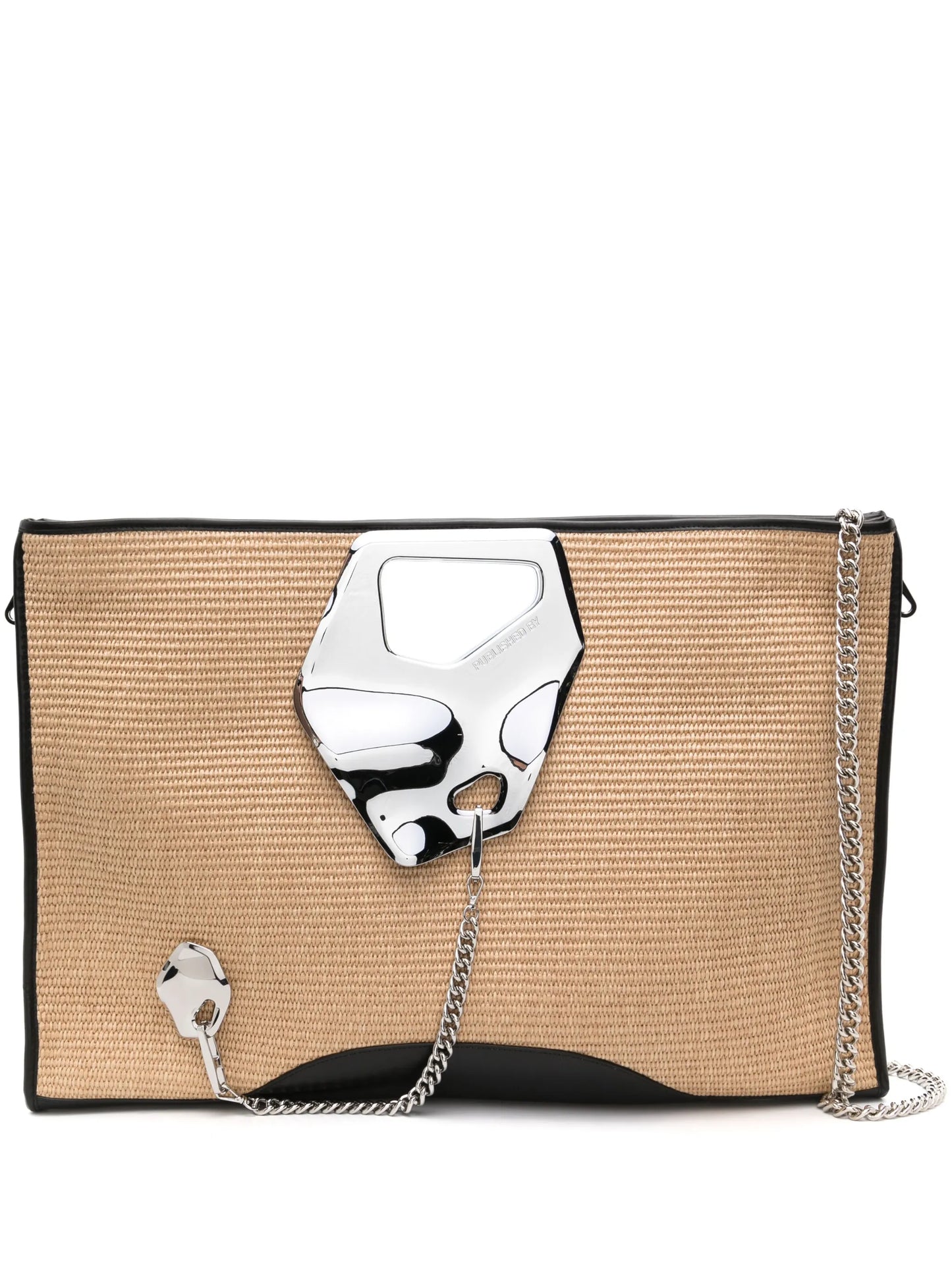 Arabella embellished raffia tote bag