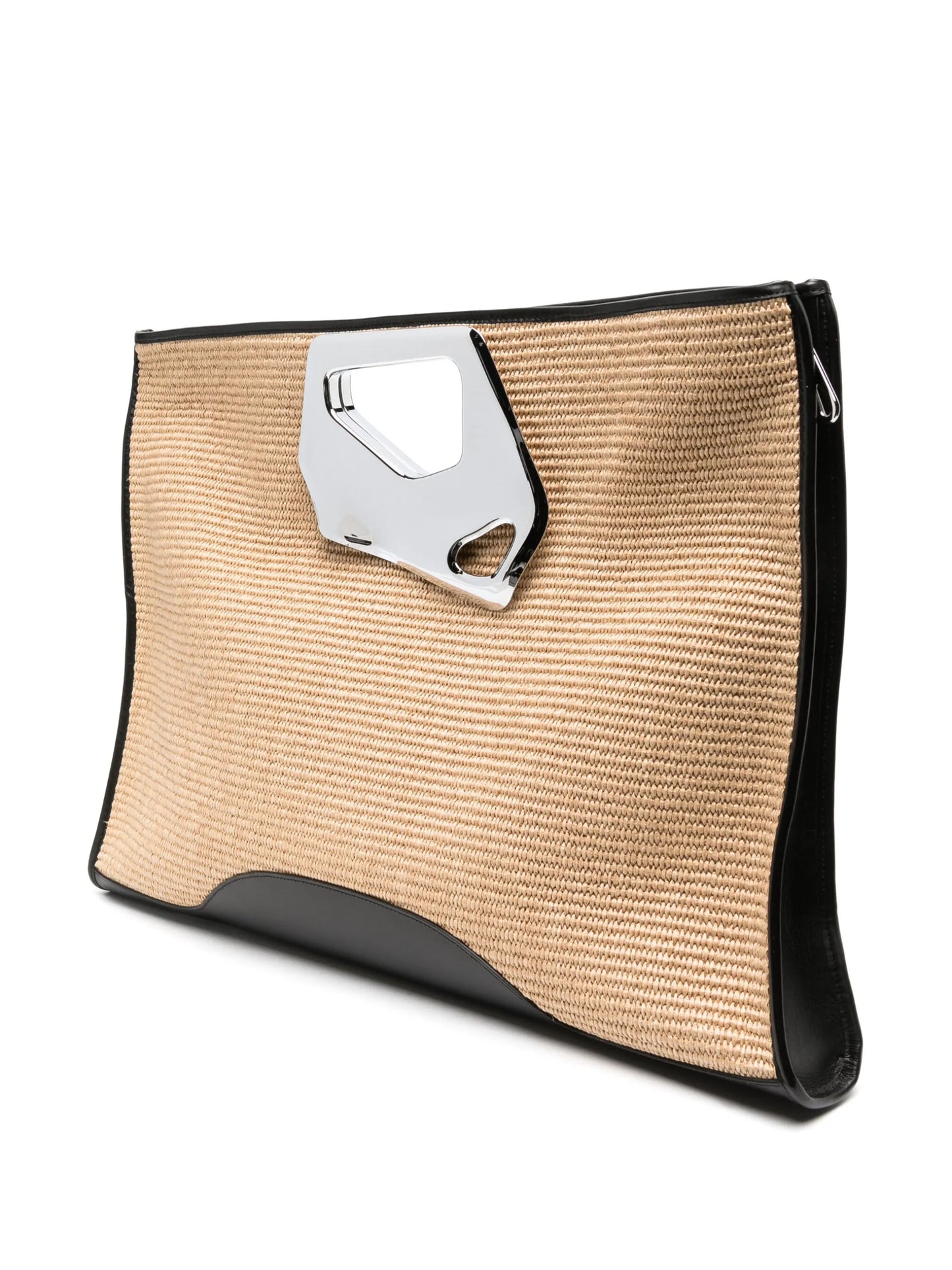 Arabella embellished raffia tote bag