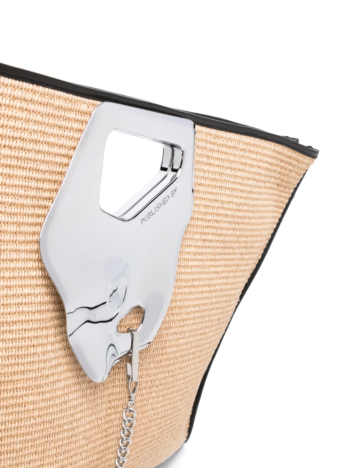 Arabella embellished raffia tote bag