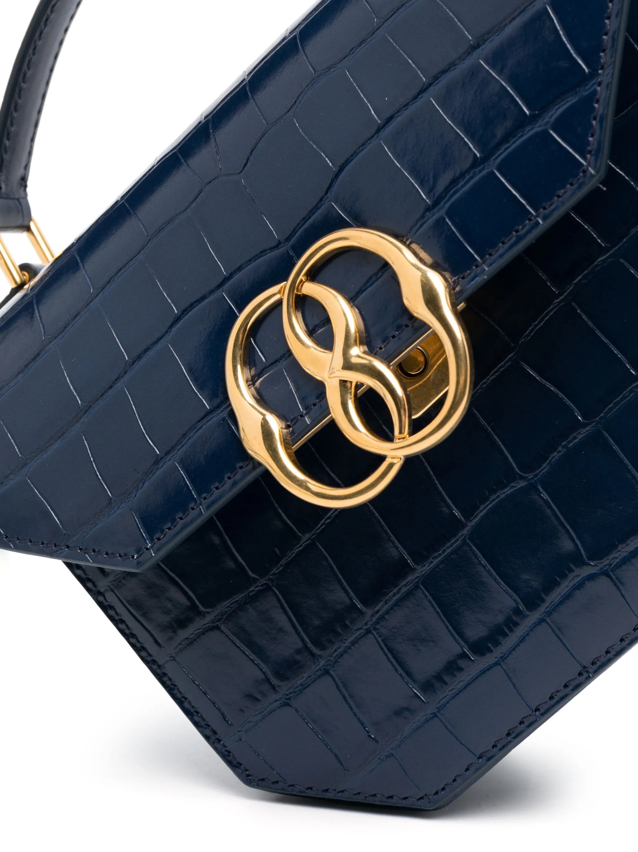 crocodile-embossed logo tote bag