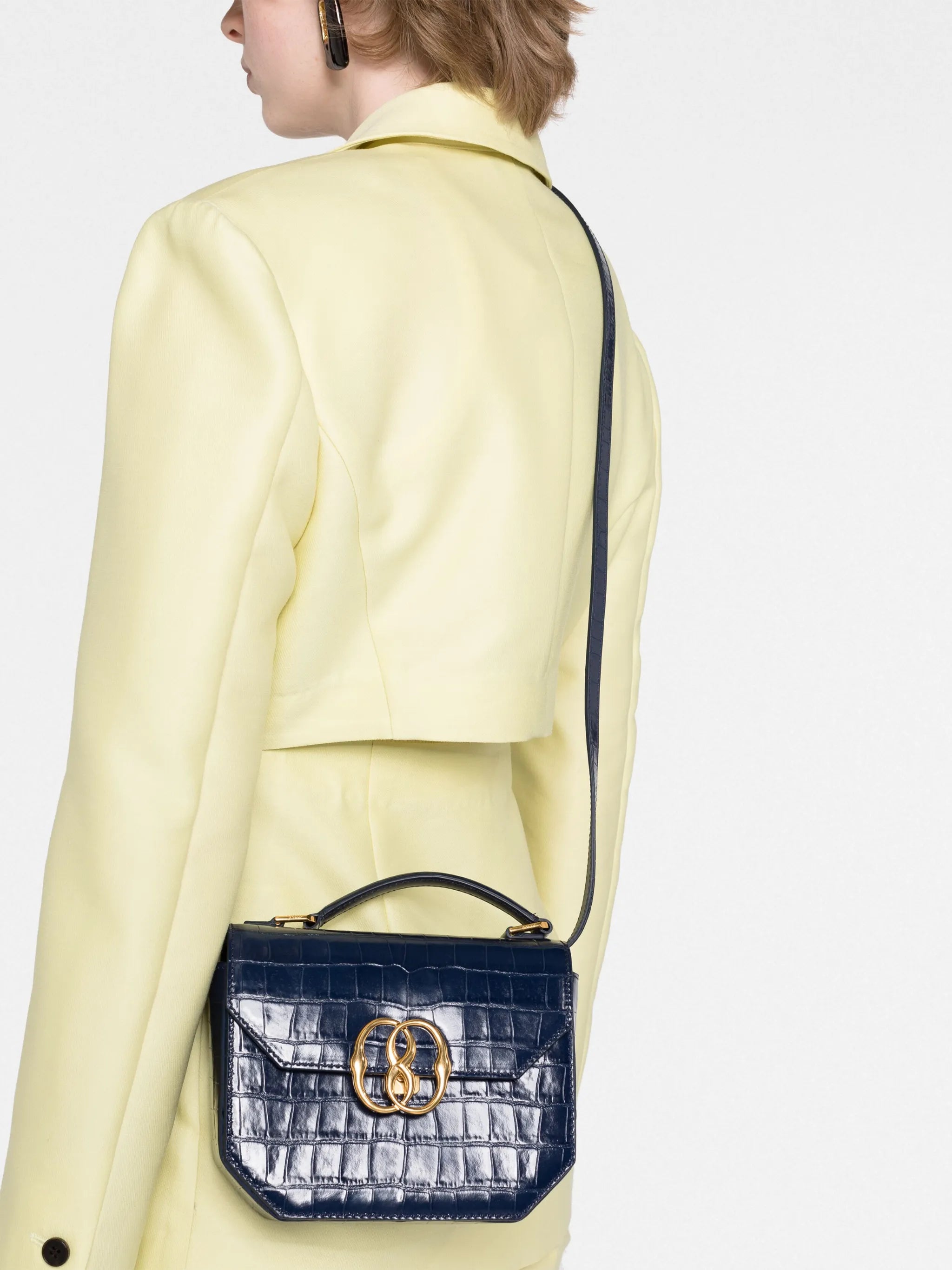 crocodile-embossed logo tote bag