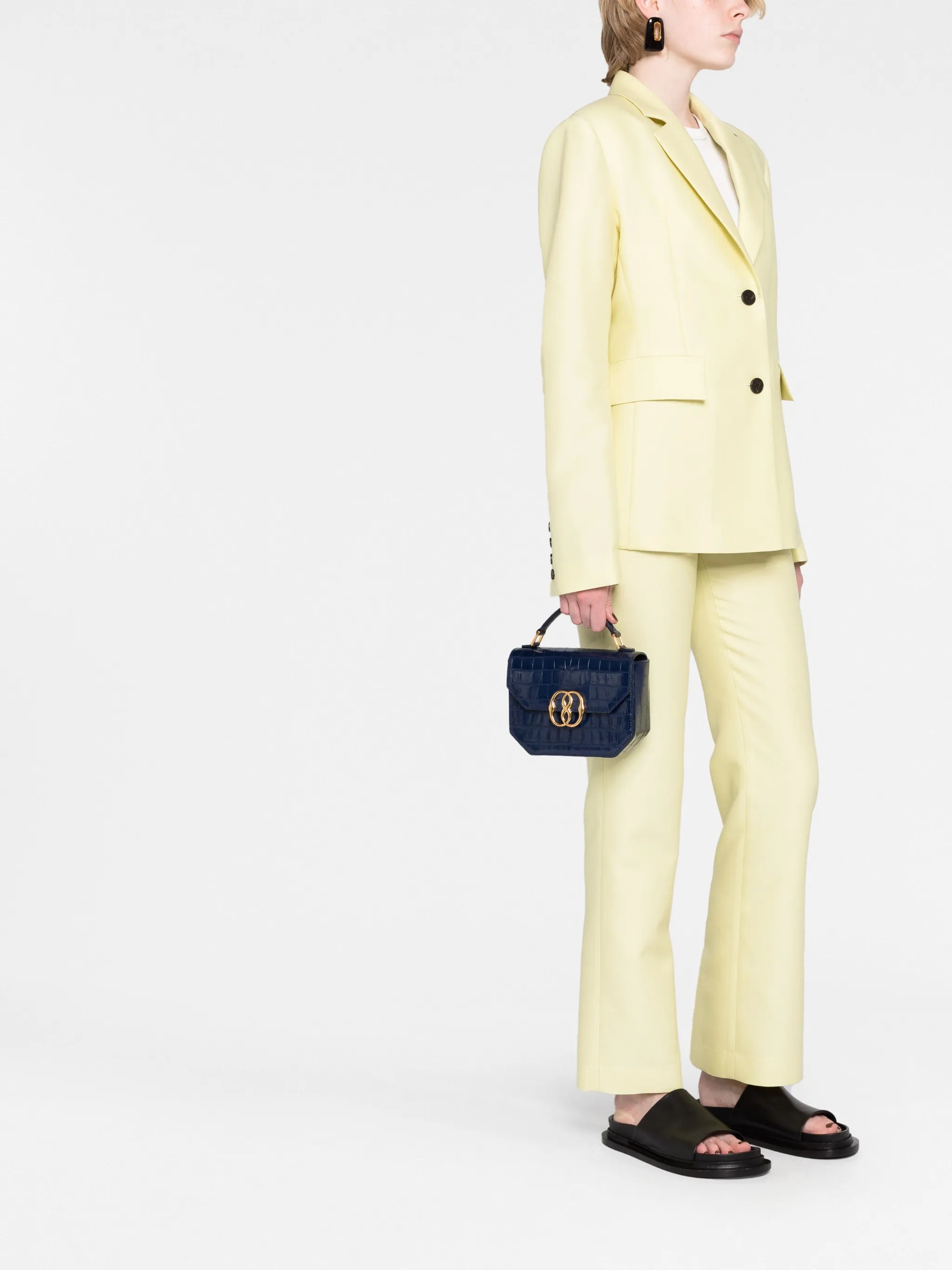 crocodile-embossed logo tote bag