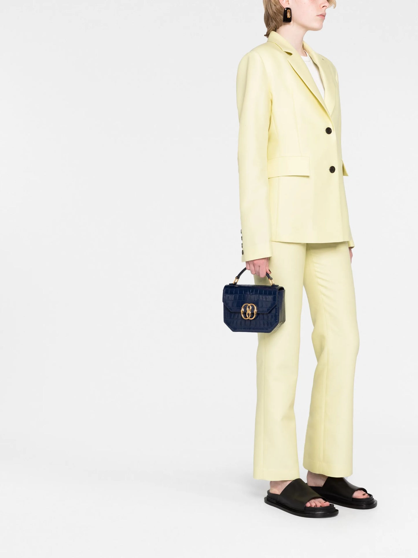 crocodile-embossed logo tote bag