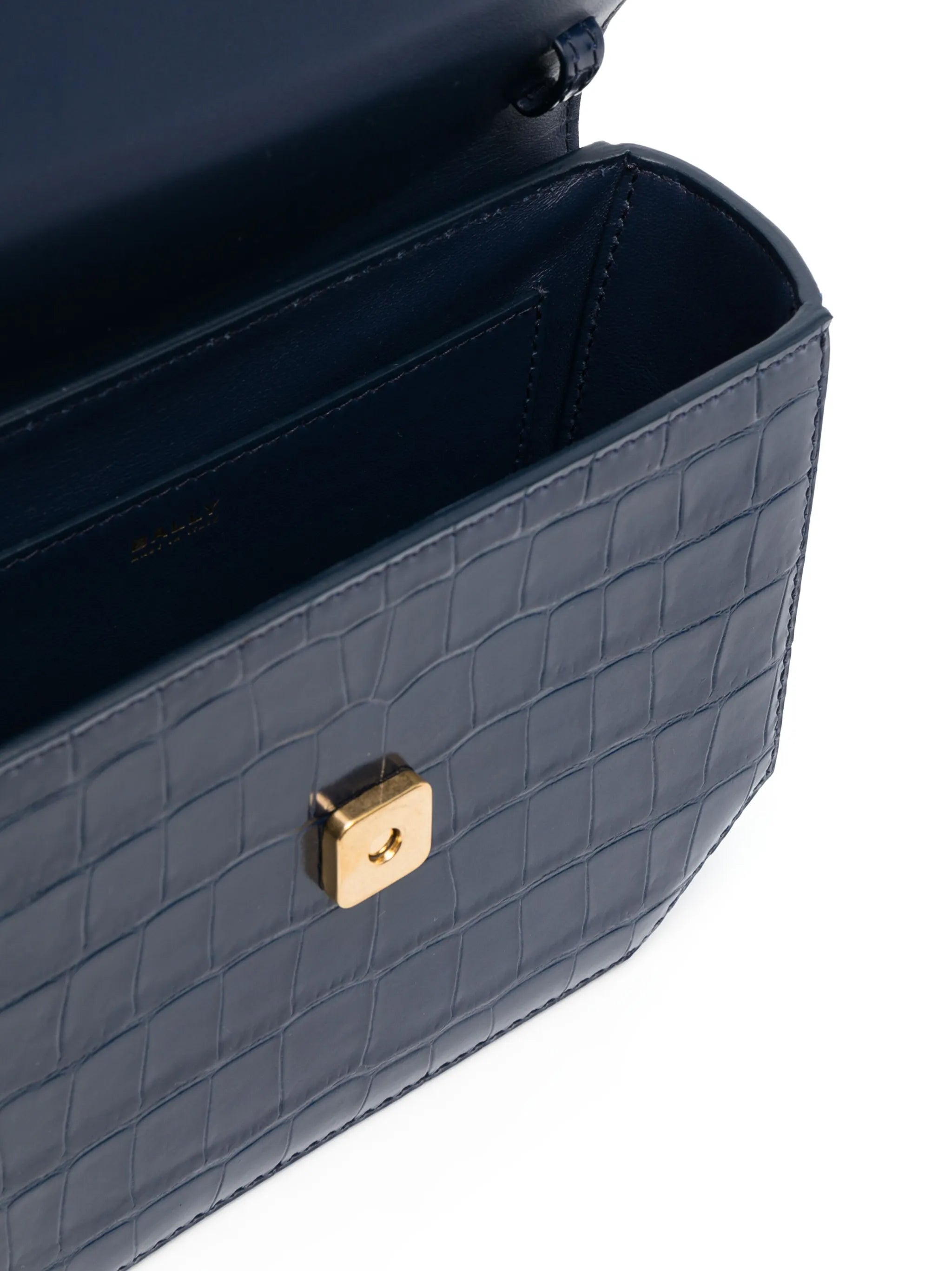 crocodile-embossed logo tote bag