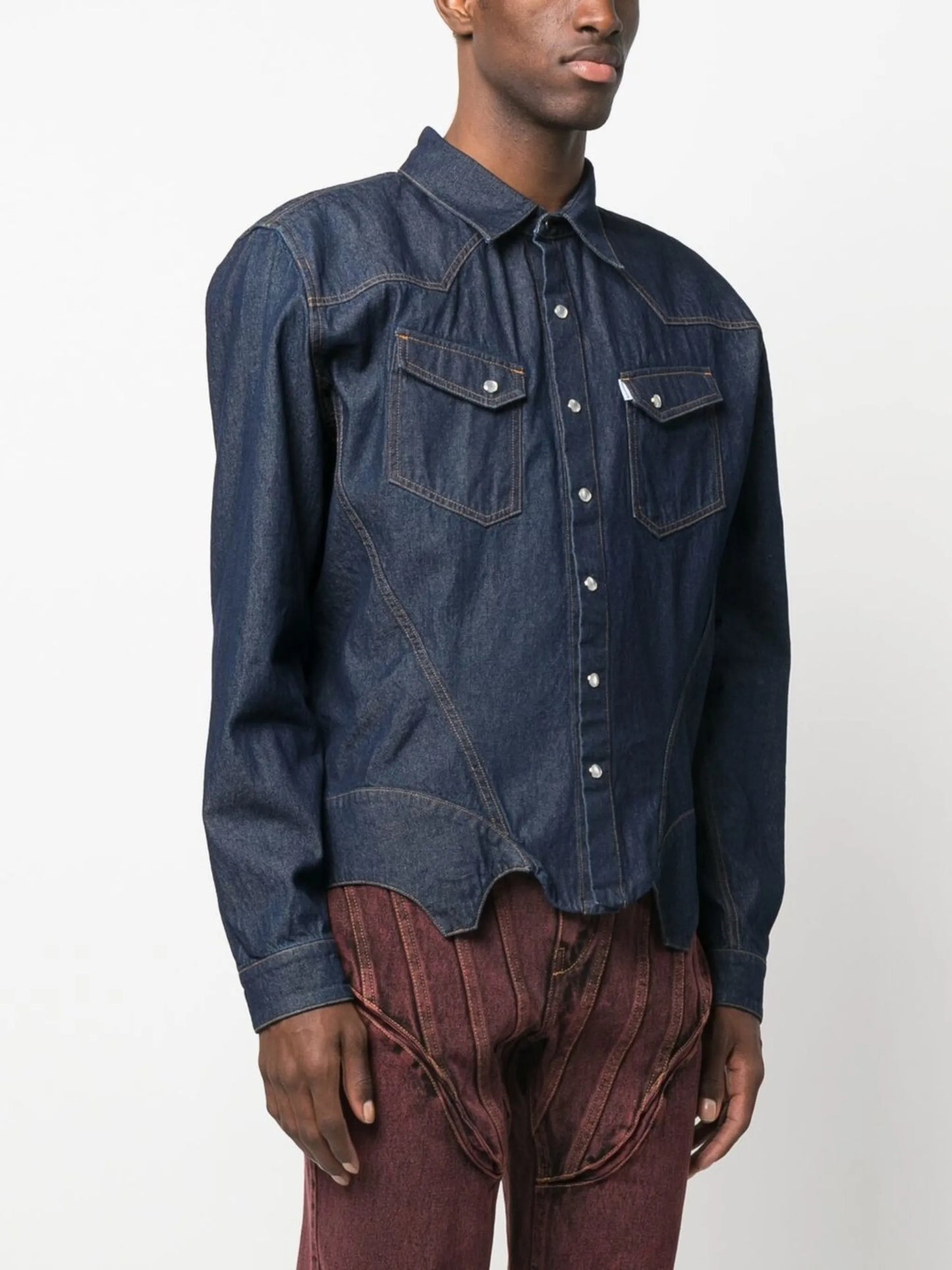 denim corset shirt