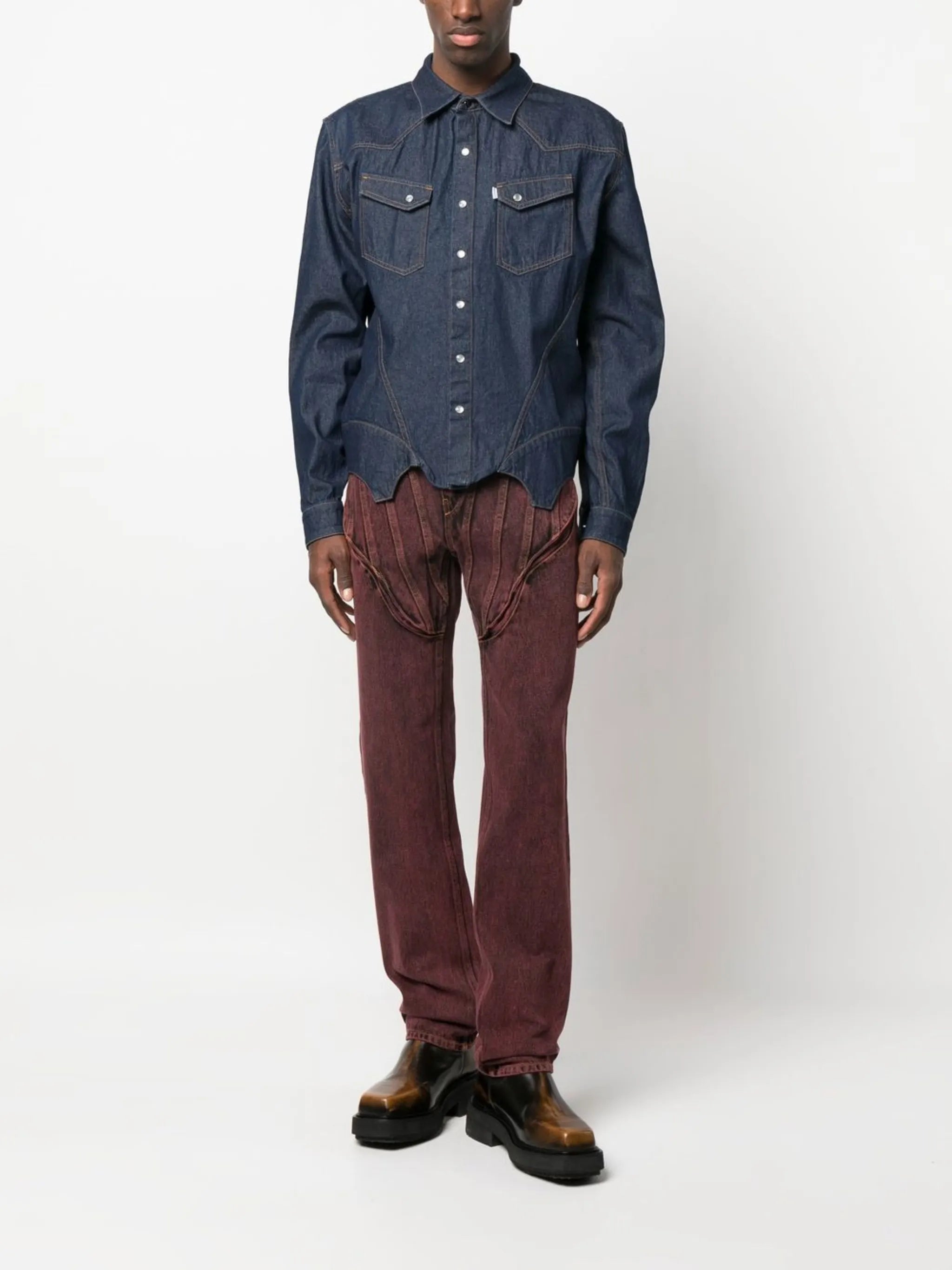 denim corset shirt