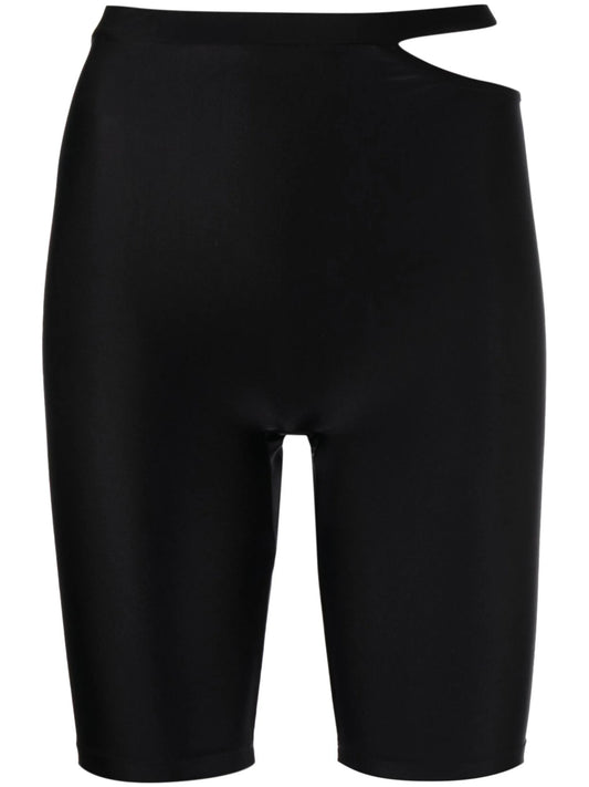 cut-out knee-length cycling shorts
