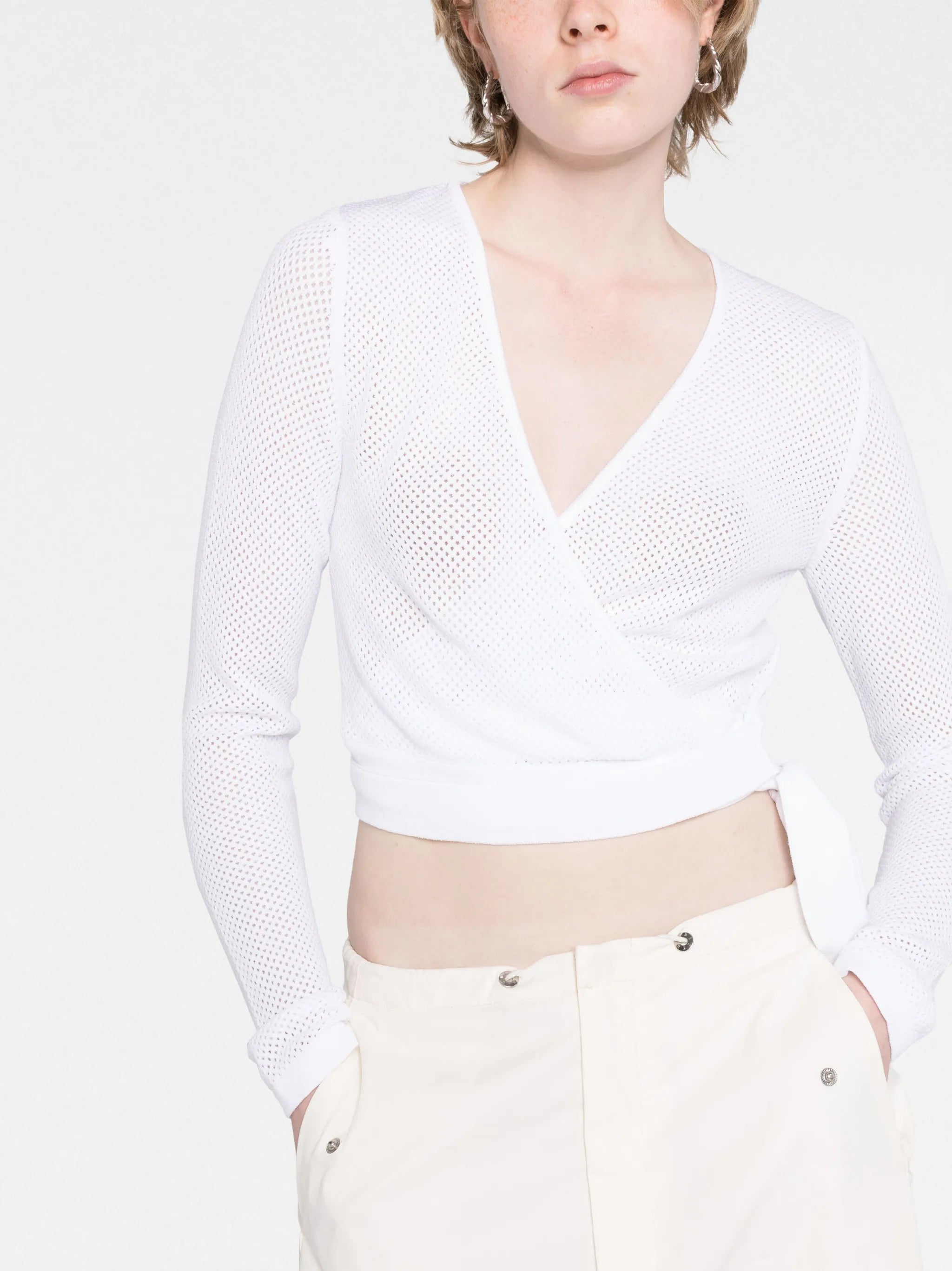crochet-knit wrap top