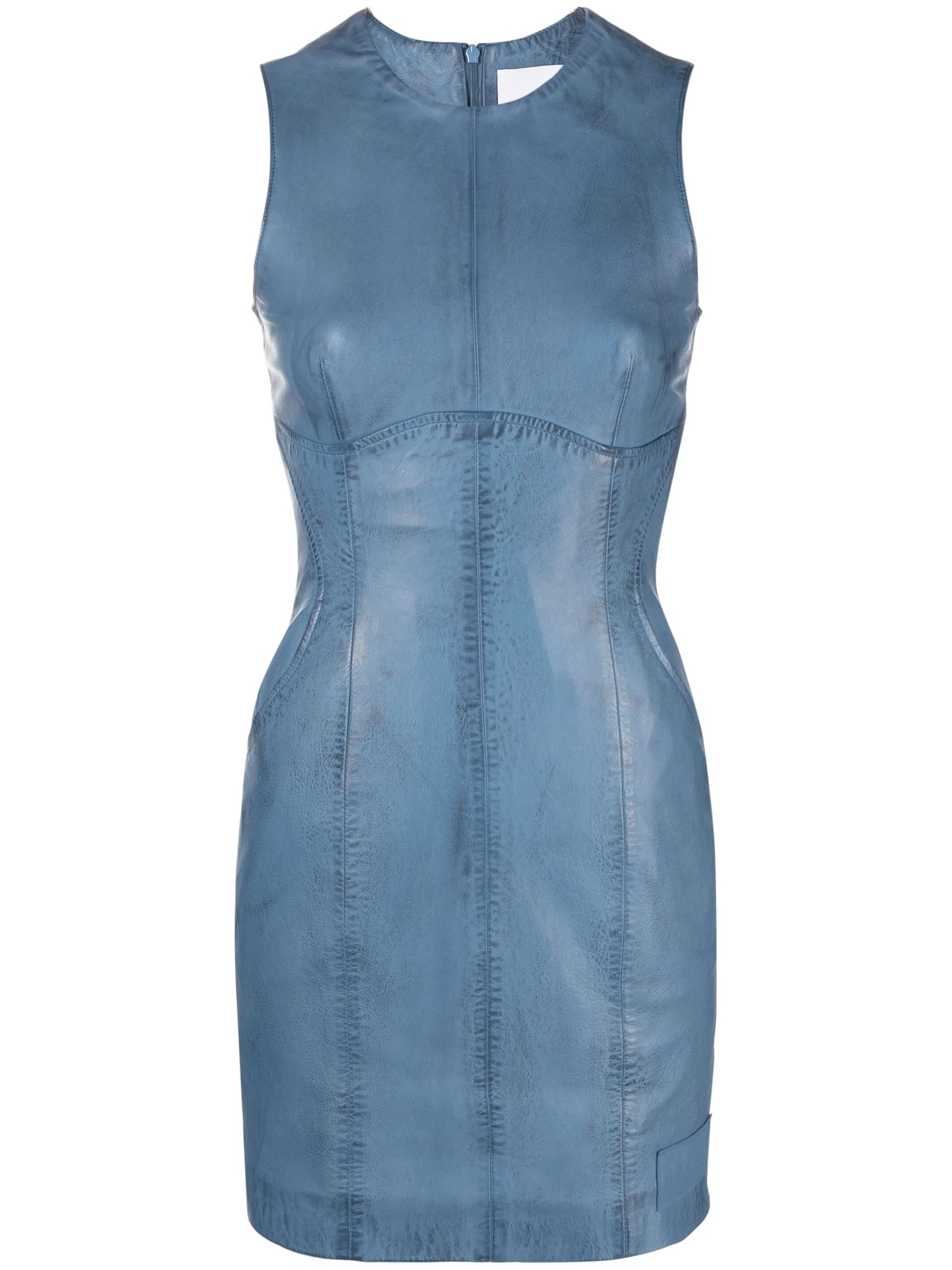 distressed leather minidress