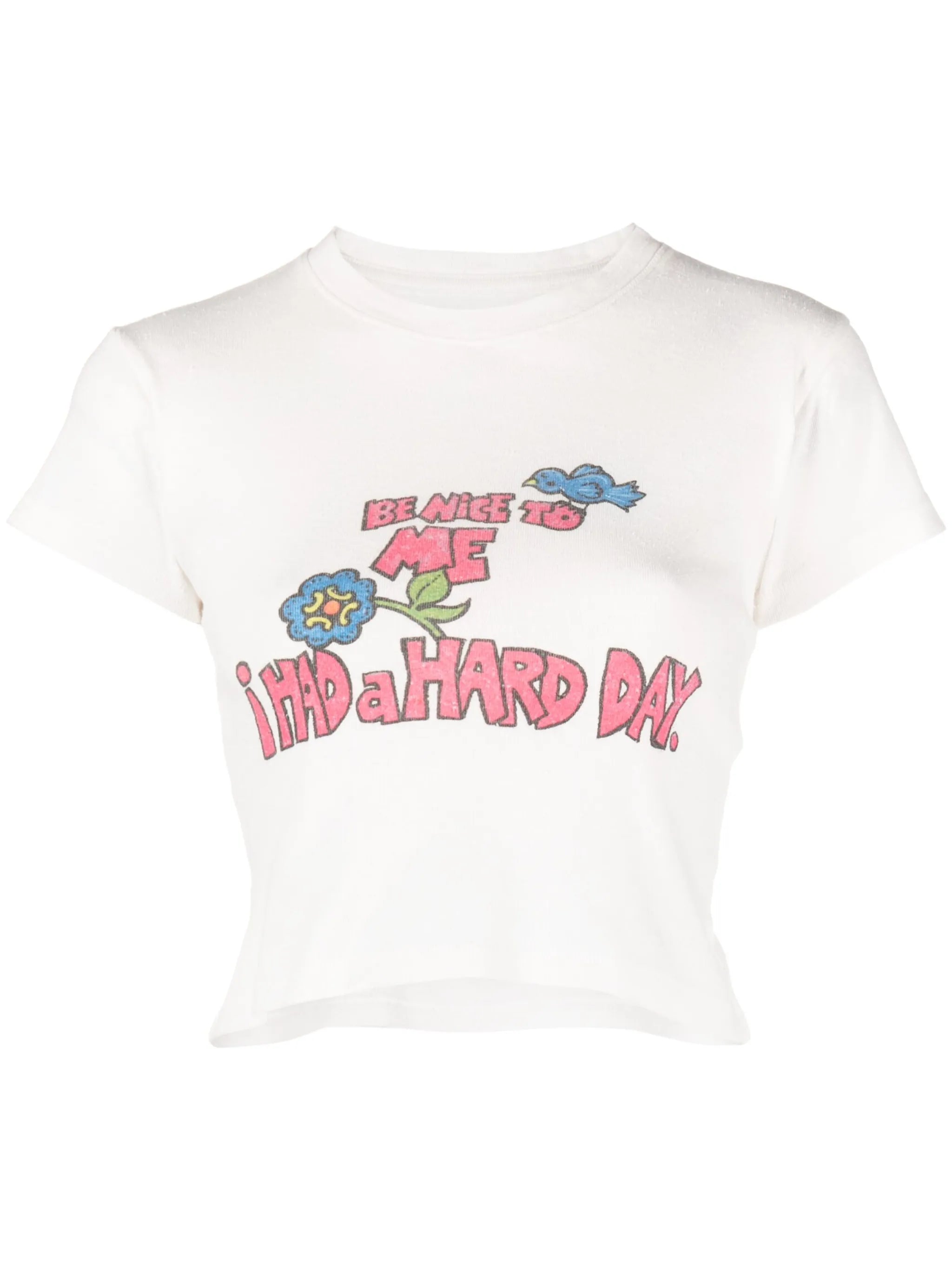 graphic-print cropped top