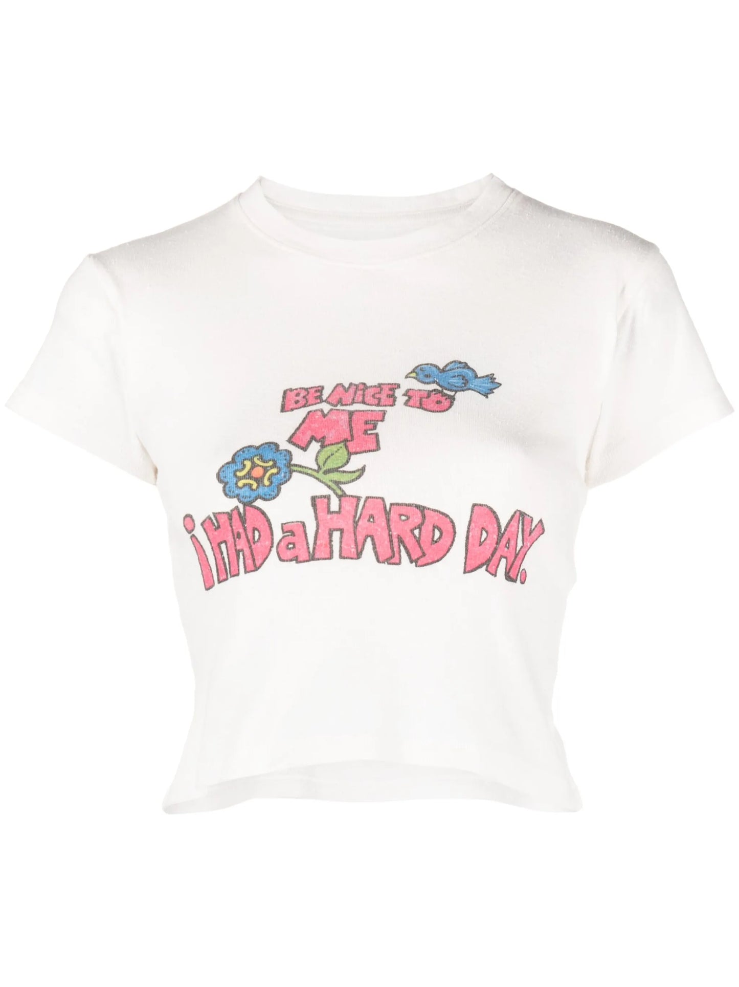 graphic-print cropped top