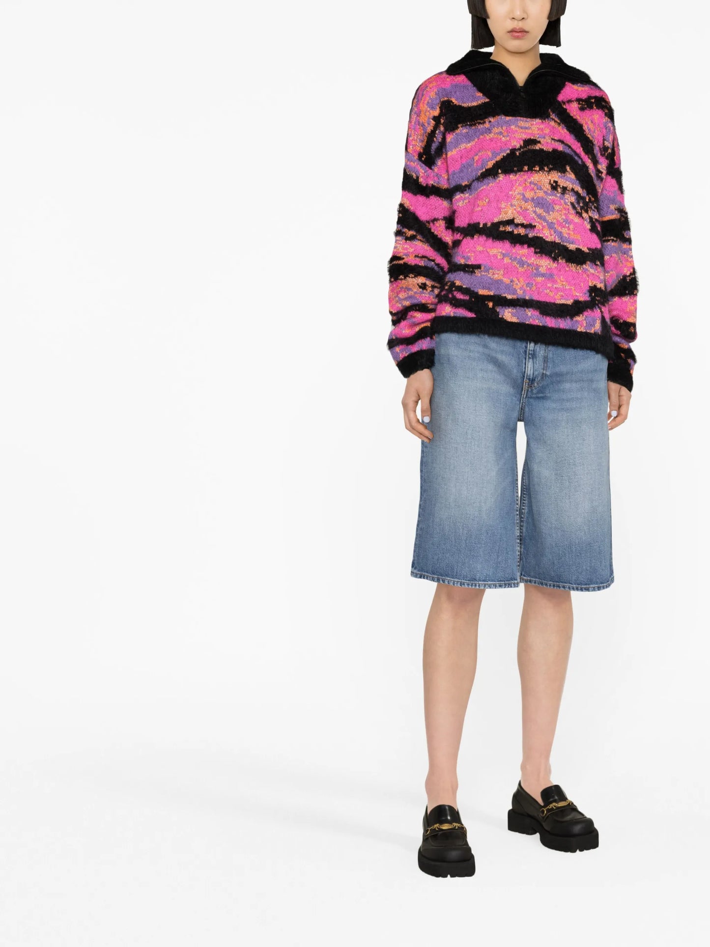 tiger-jacquard jumper
