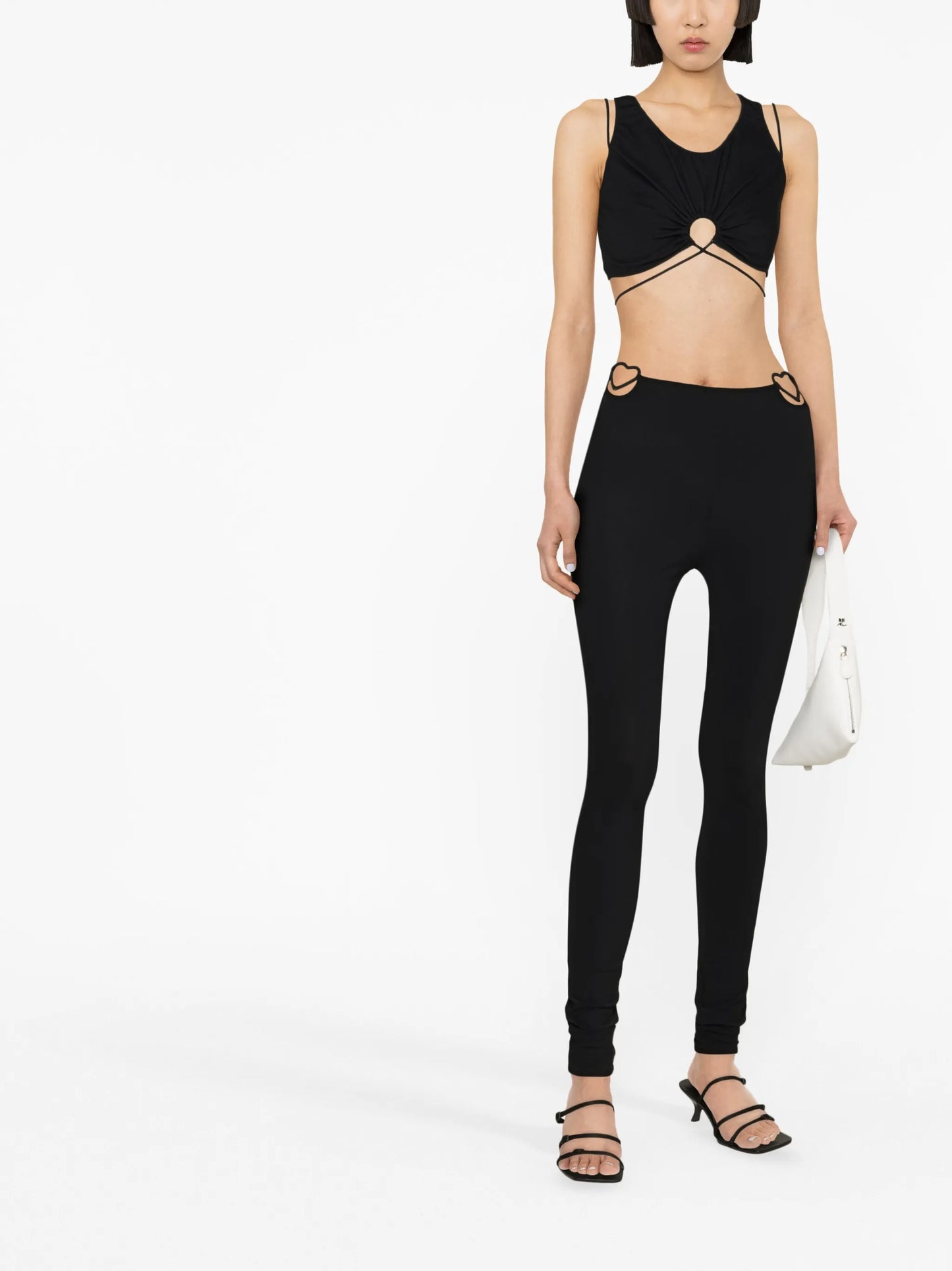 heart-cut out high-waisted leggings