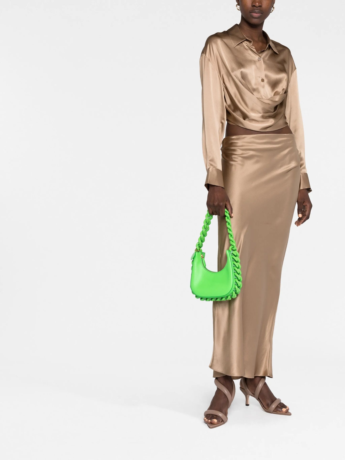 Frayme chain-detail faux-leather shoulder bag