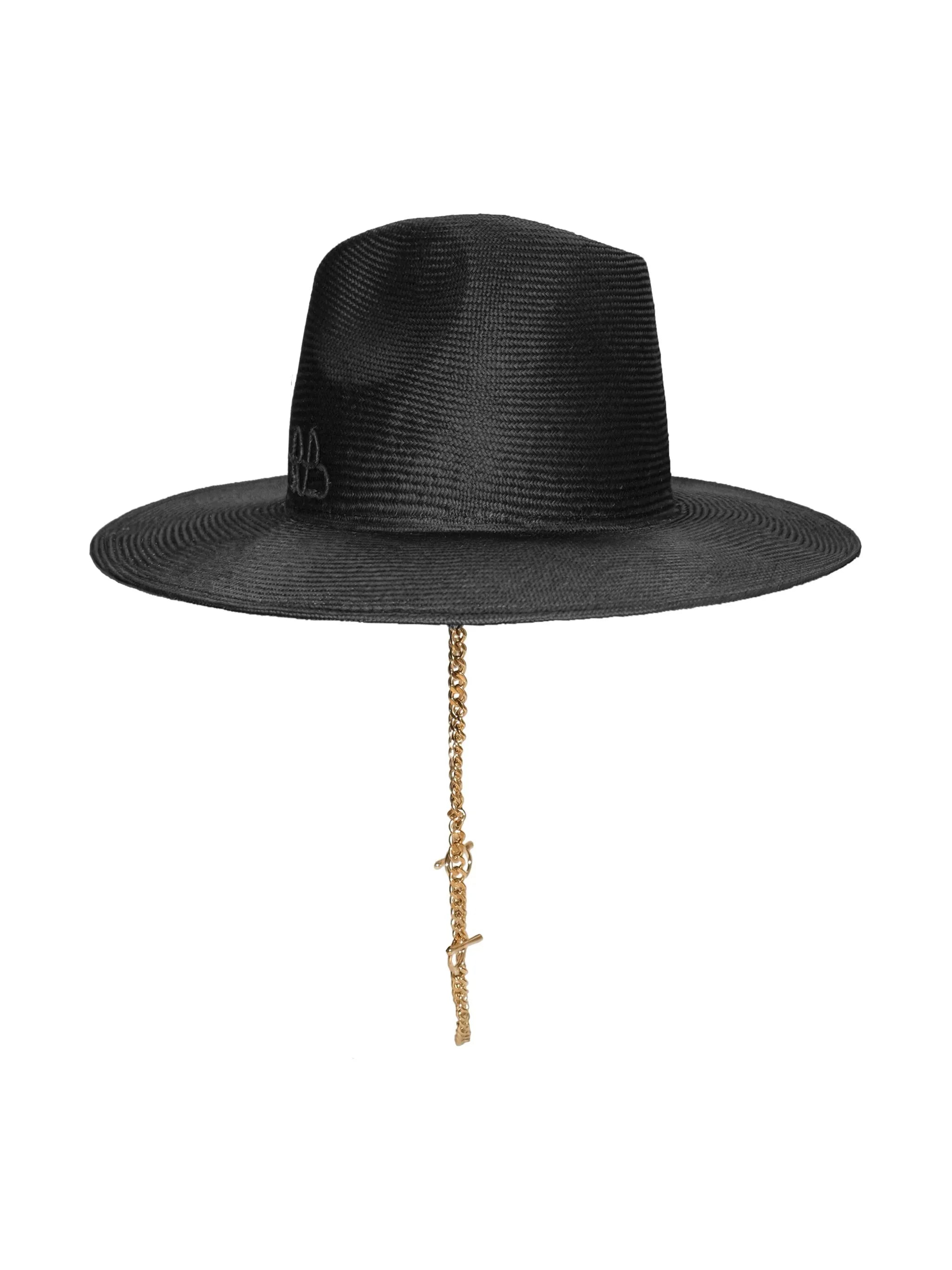 chain-detail fedora hat