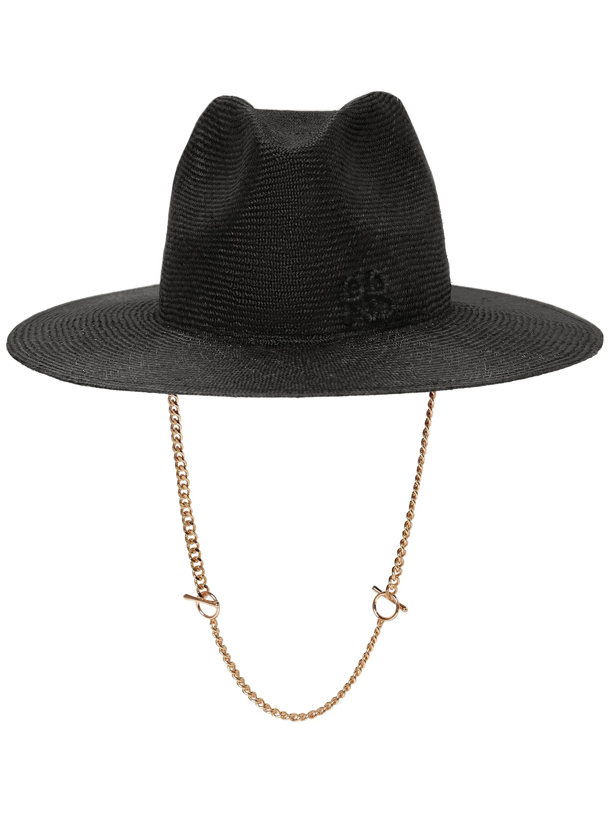 chain-detail fedora hat