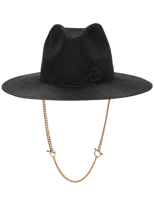 chain-detail fedora hat