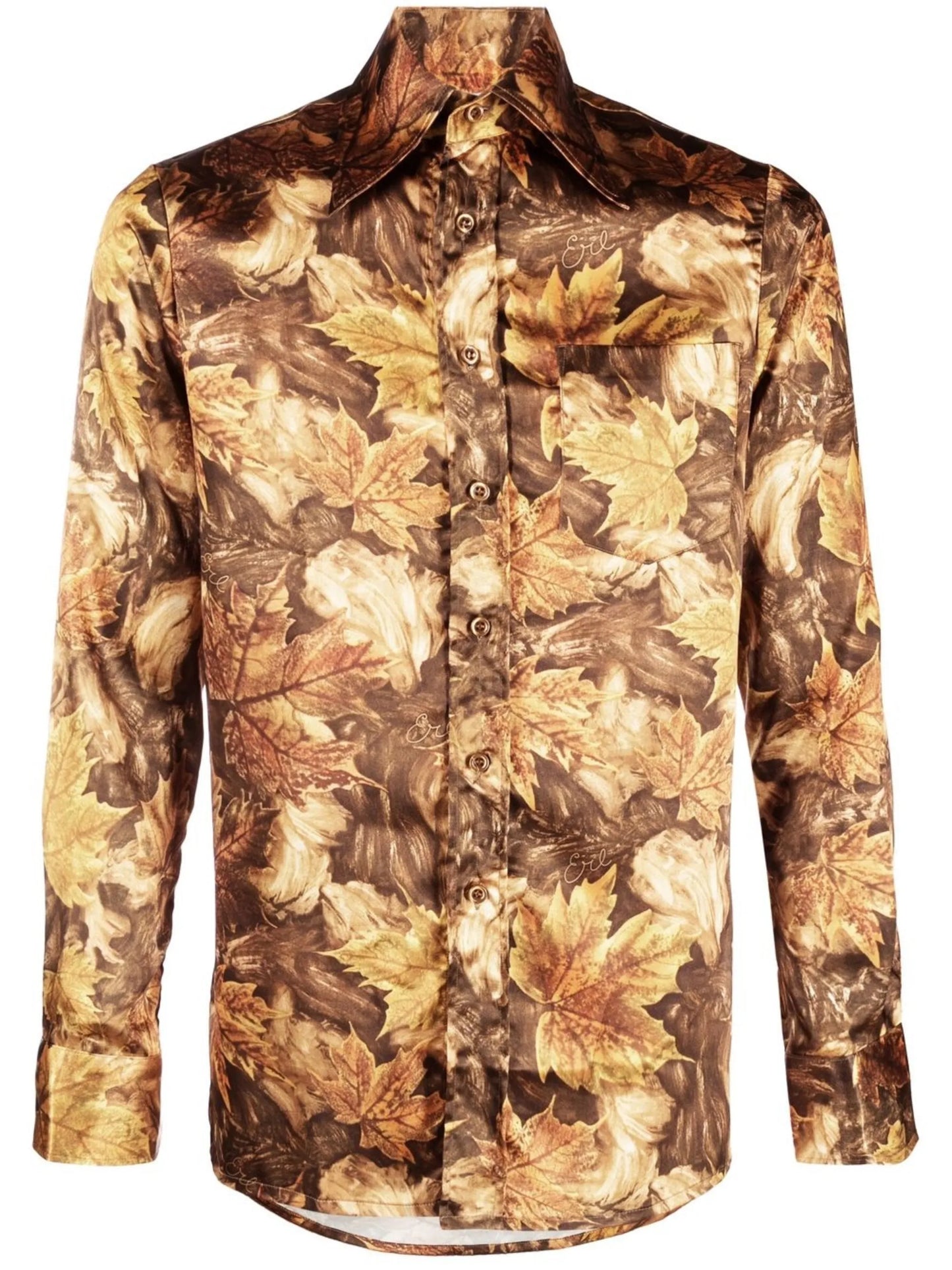 all-over leaf-print shirt