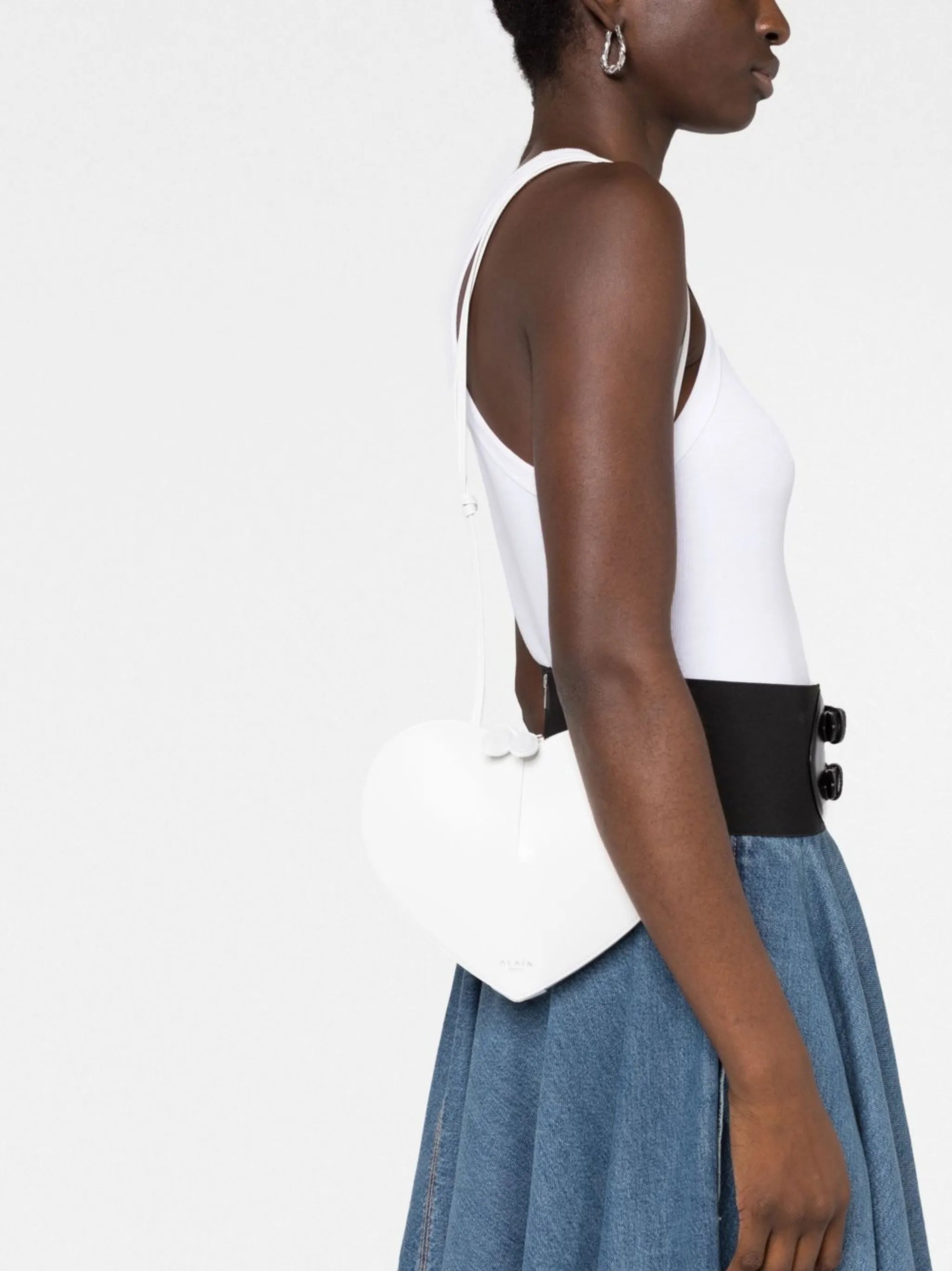 heart-shaped satchel bag