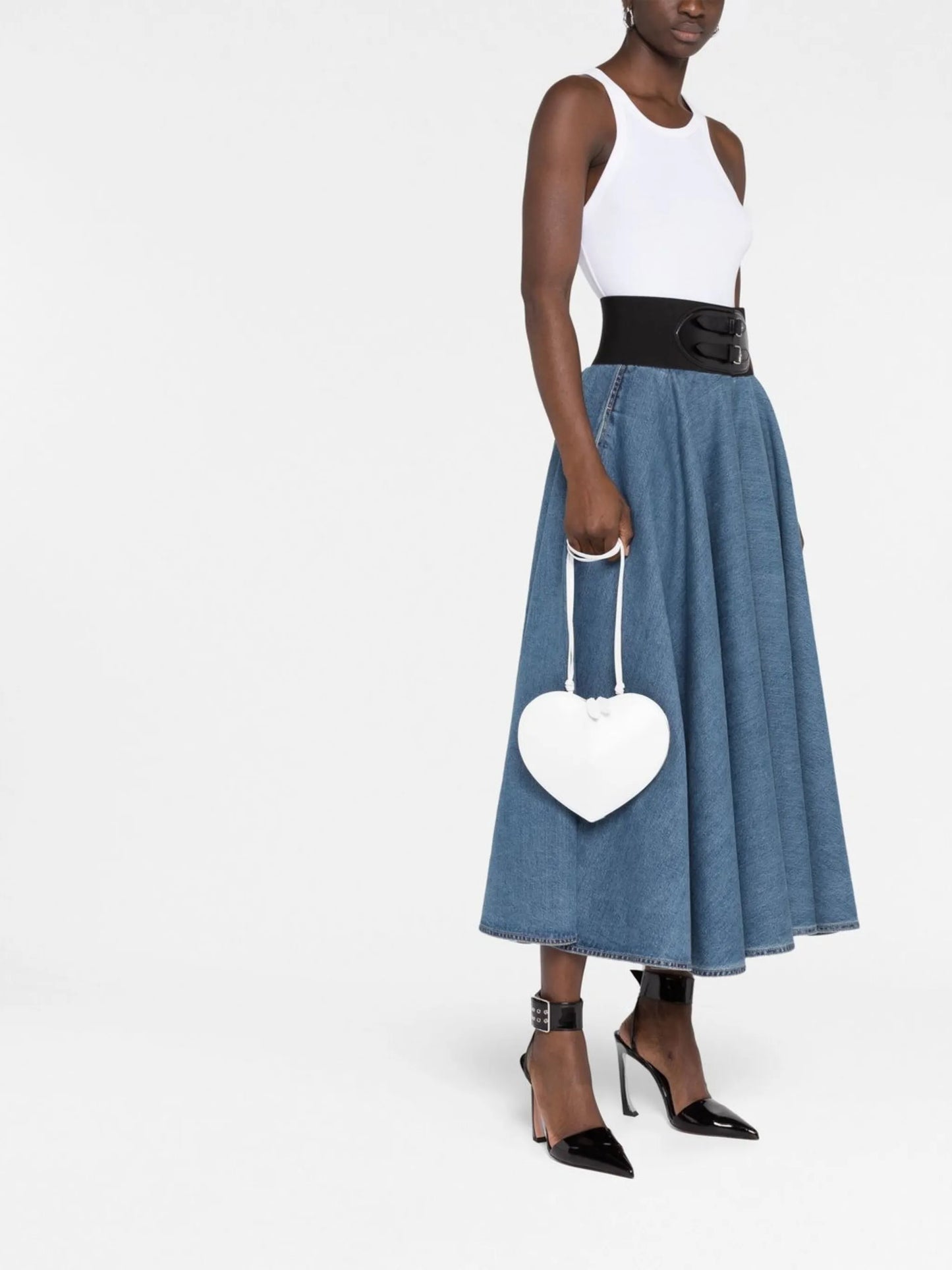 heart-shaped satchel bag