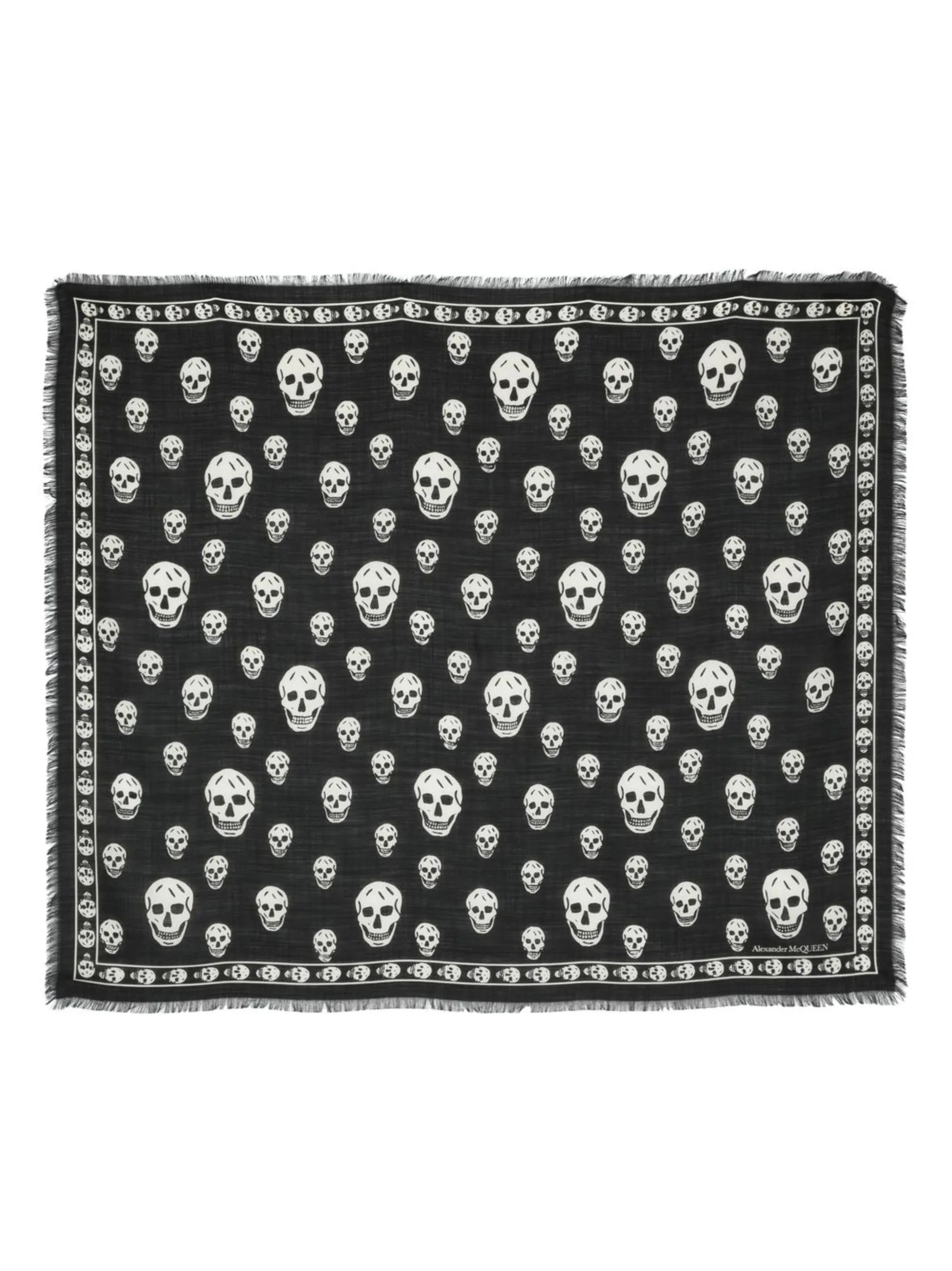 skull-print wool scarf