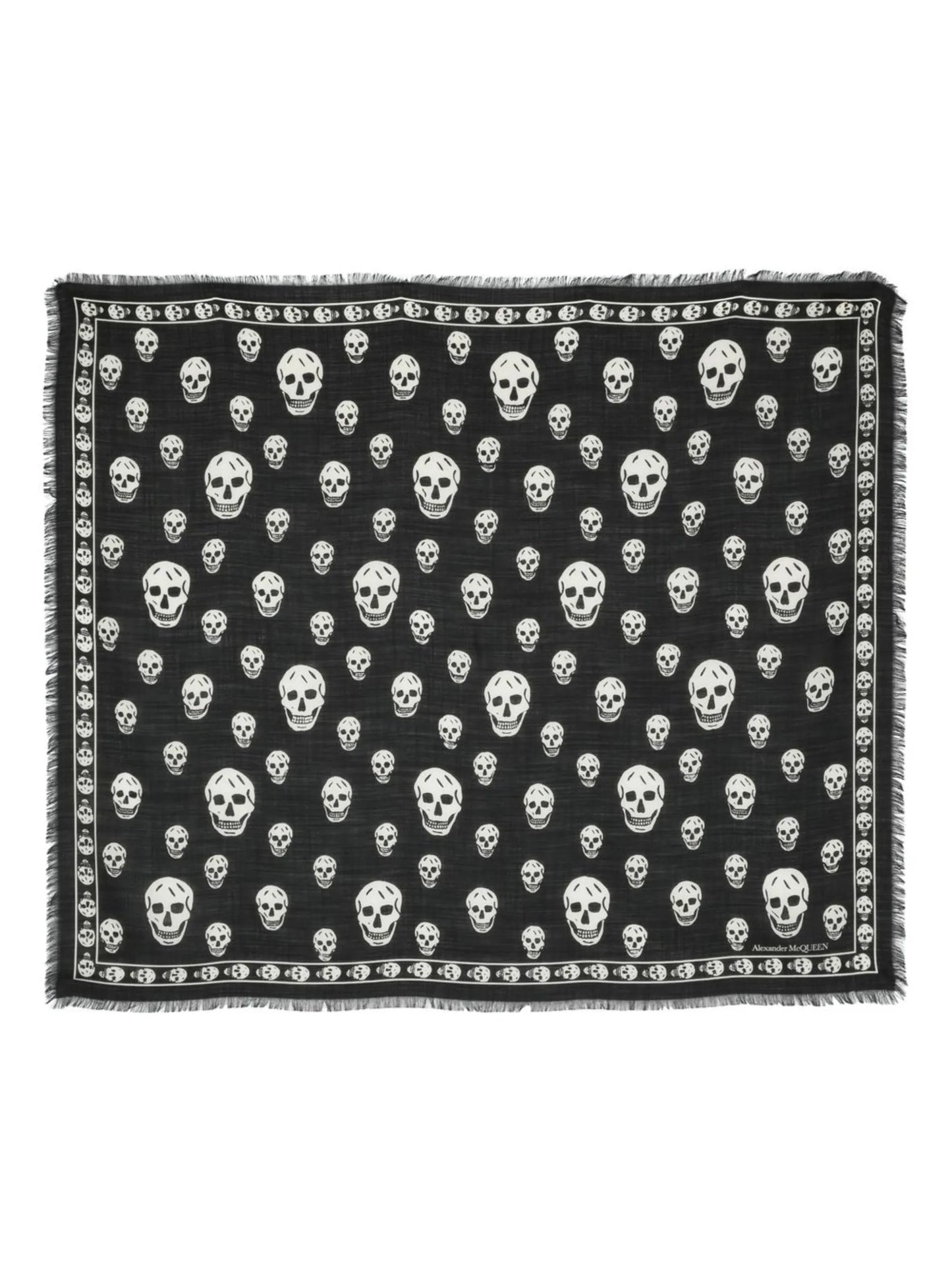 skull-print wool scarf