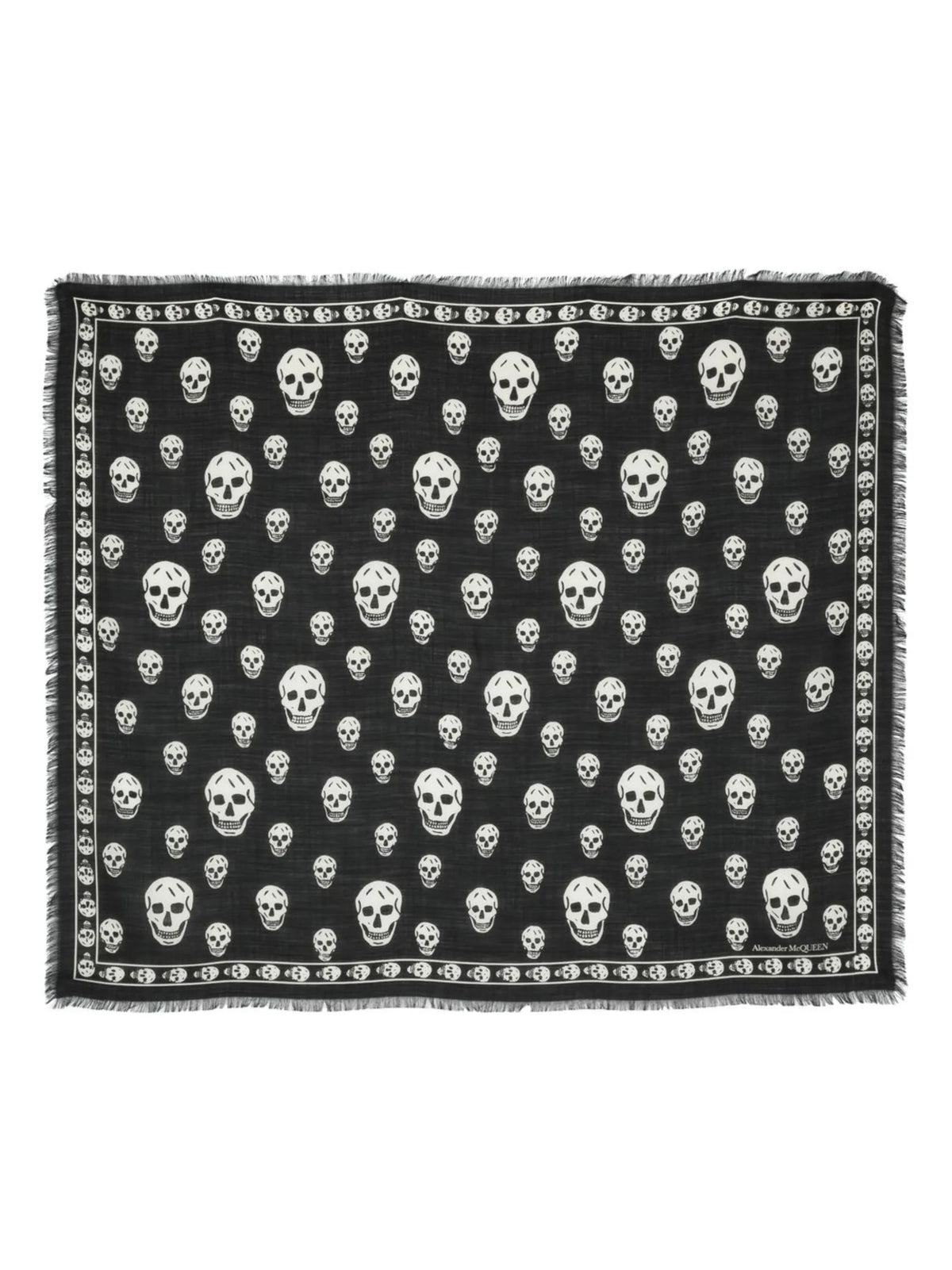 skull-print wool scarf