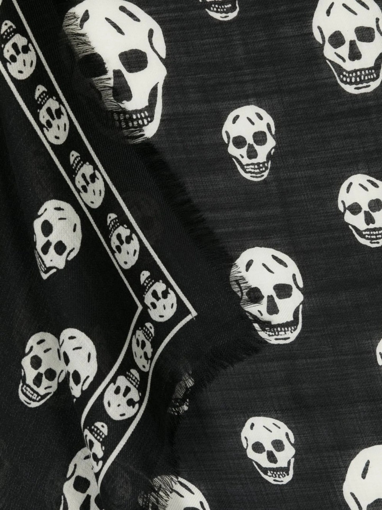 skull-print wool scarf
