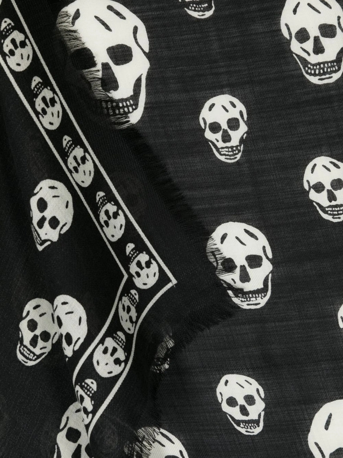 skull-print wool scarf