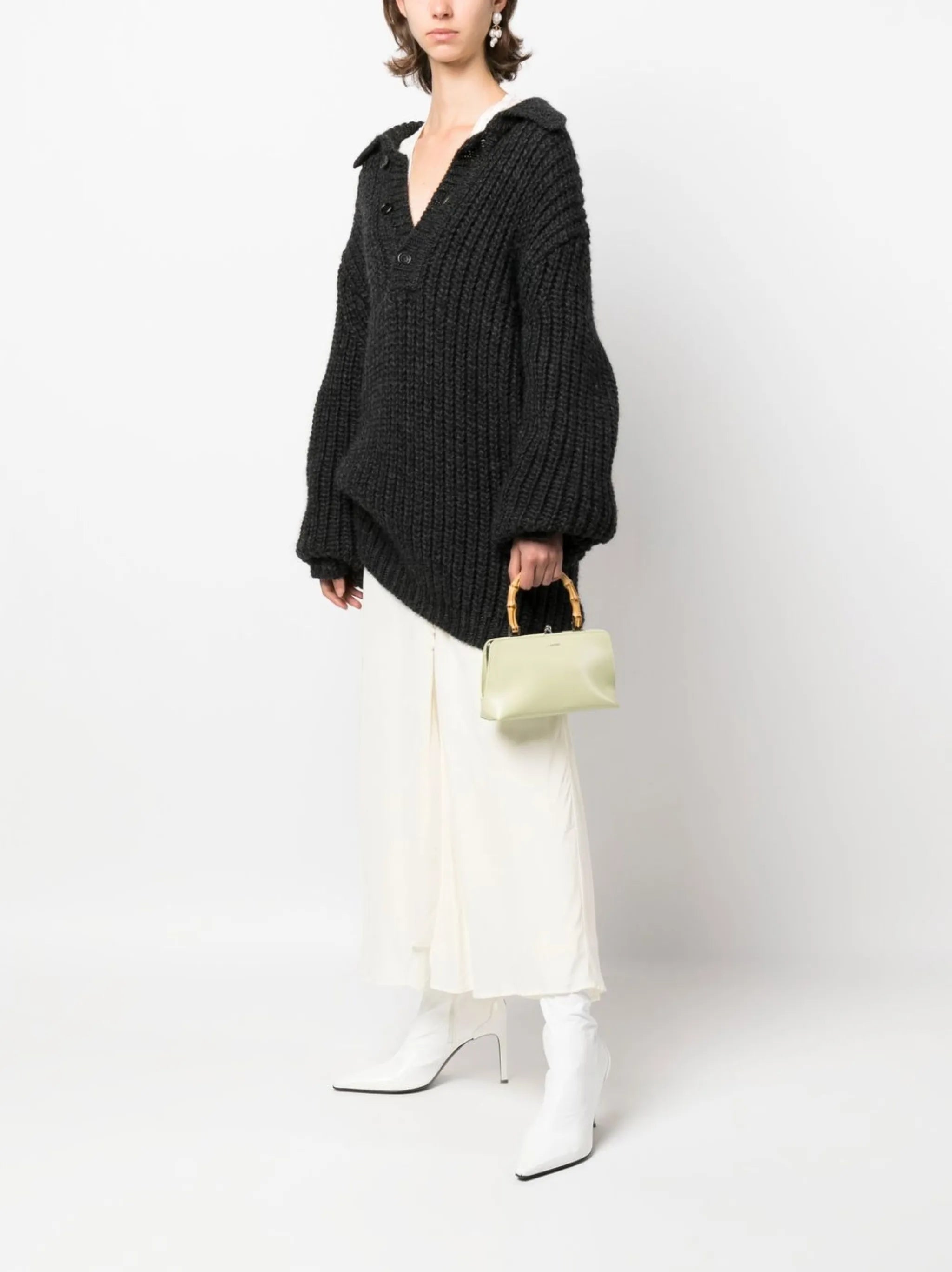 Goji bamboo-handle tote bag