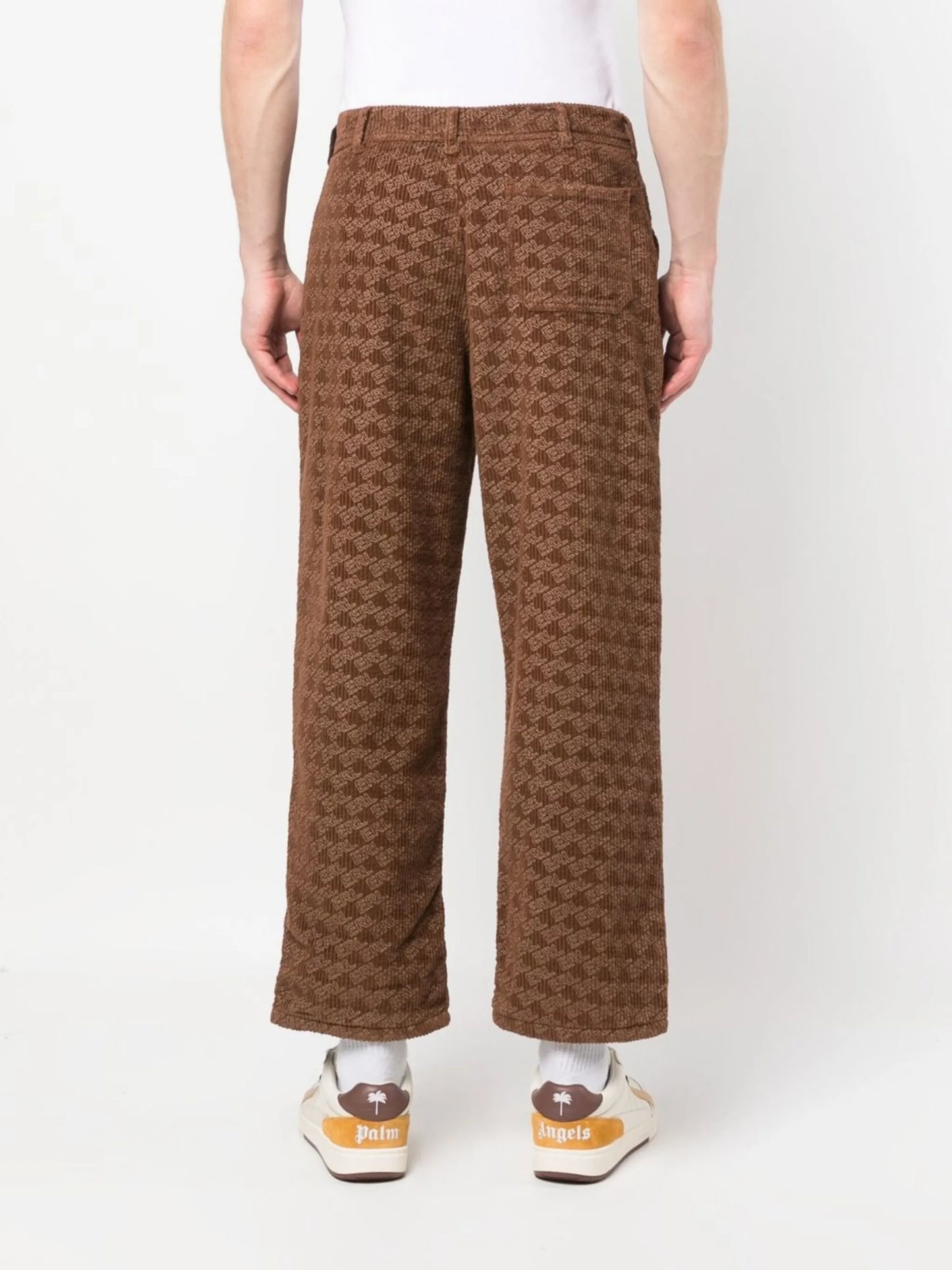 graphic-print corduroy trousers