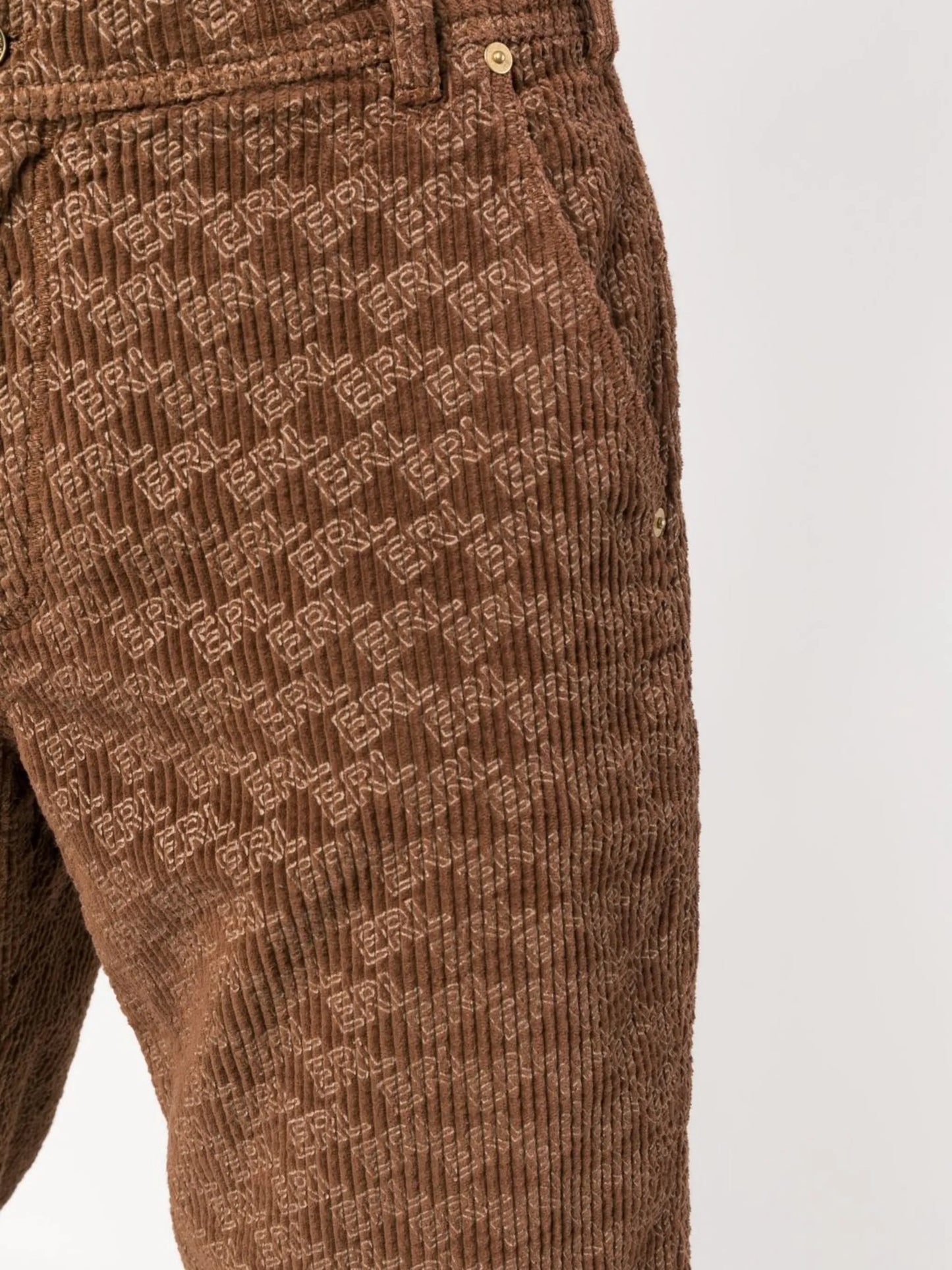 graphic-print corduroy trousers