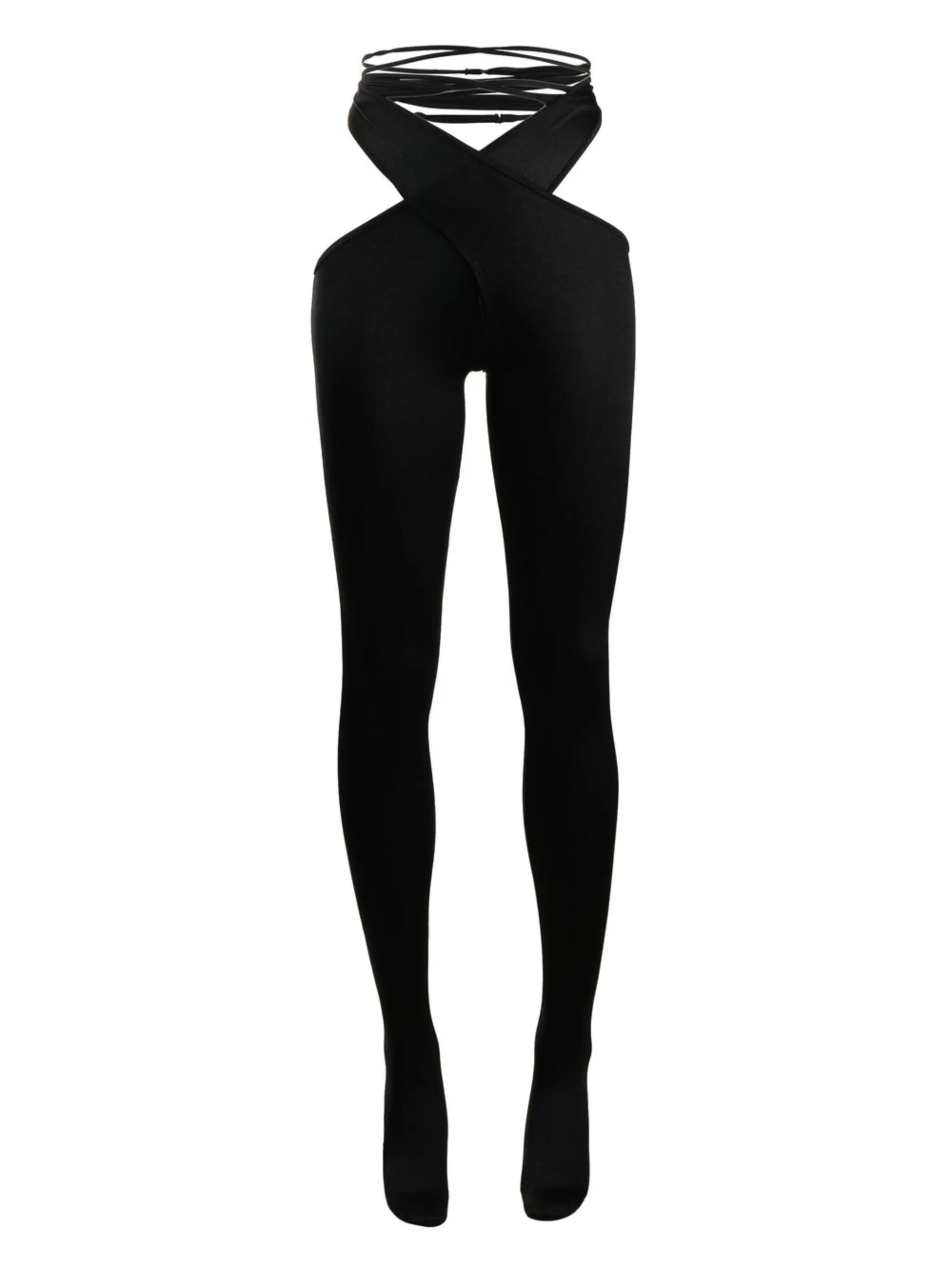 cut-out lace-up tights