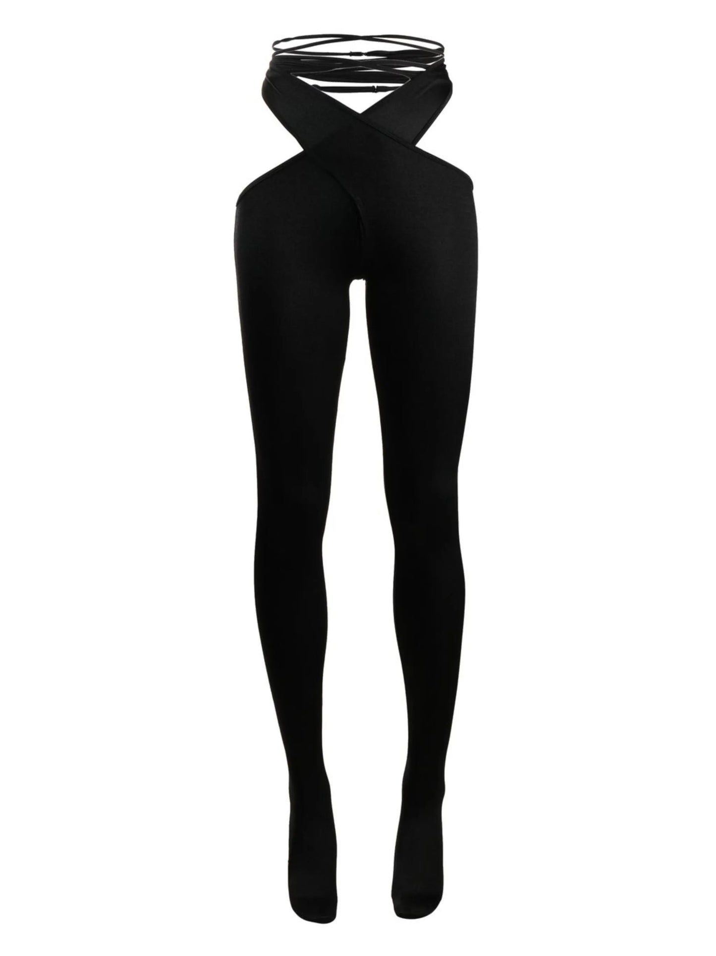 cut-out lace-up tights