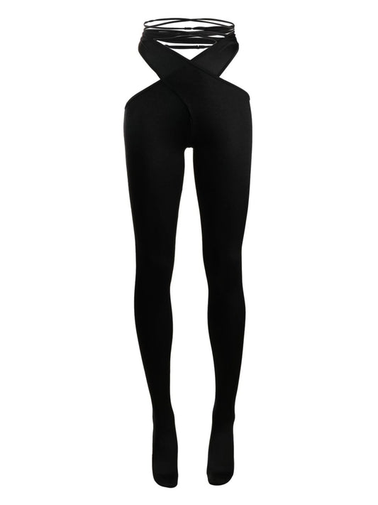 cut-out lace-up tights
