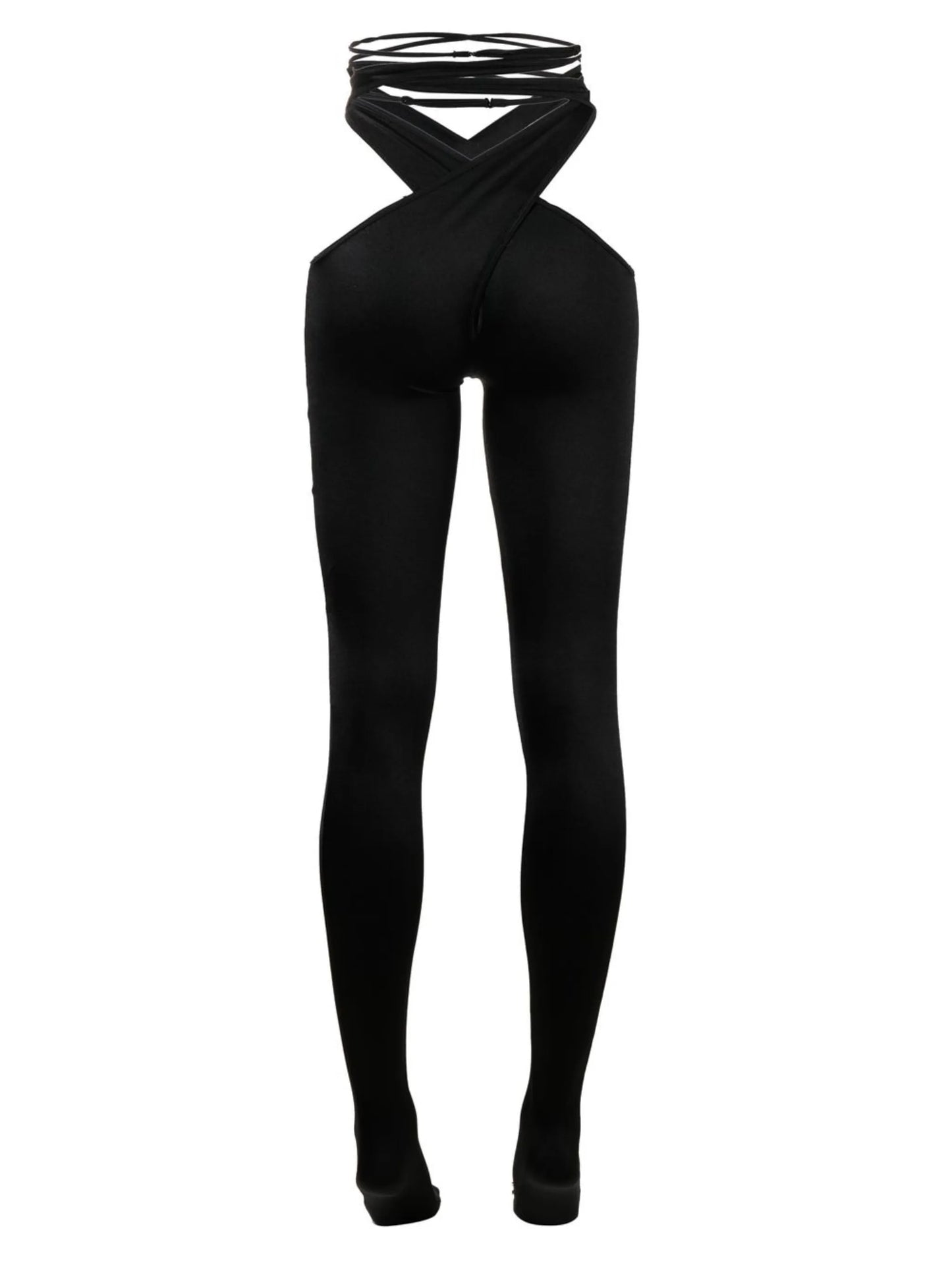 cut-out lace-up tights