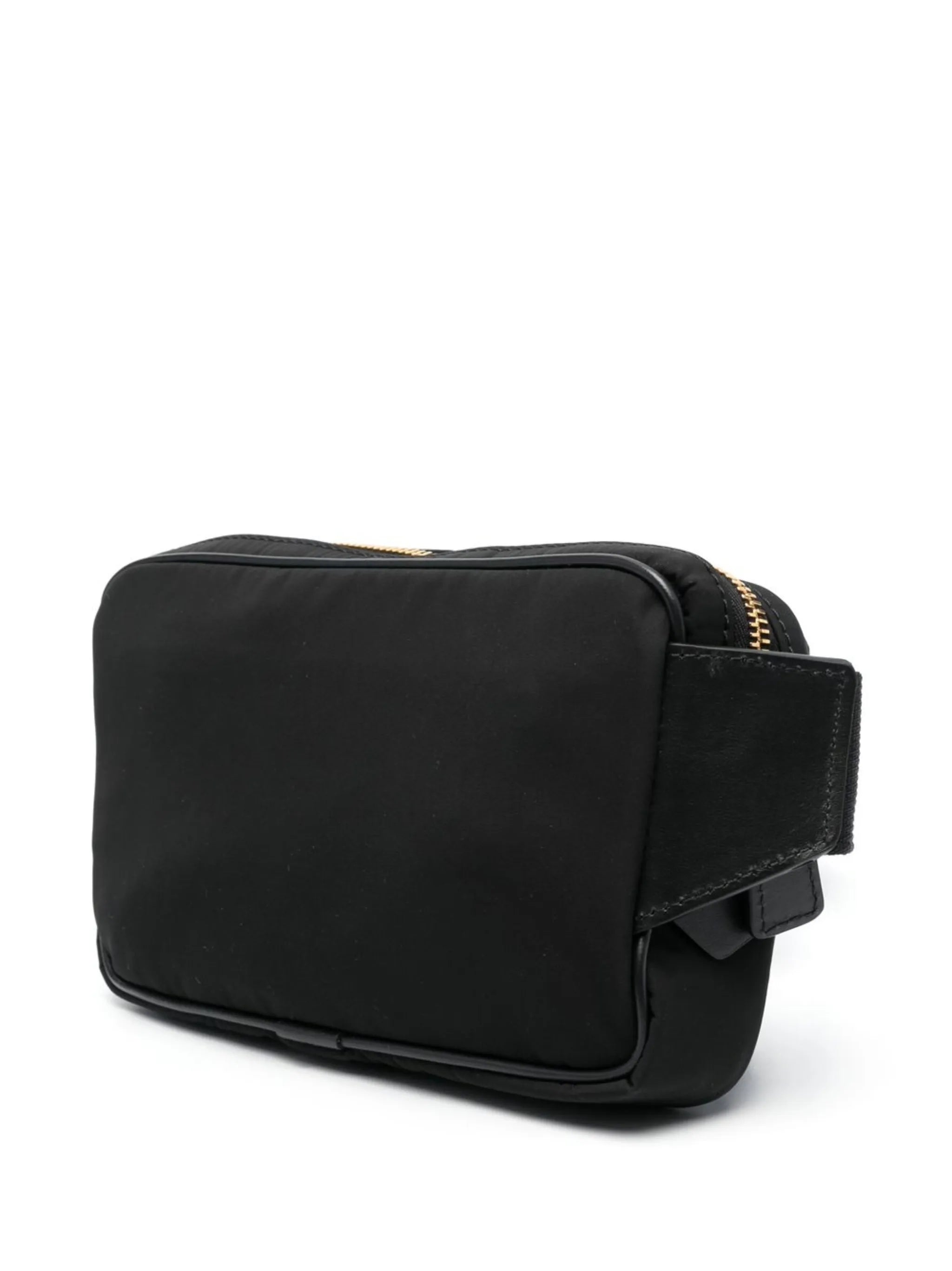 logo-patch leather belt bag