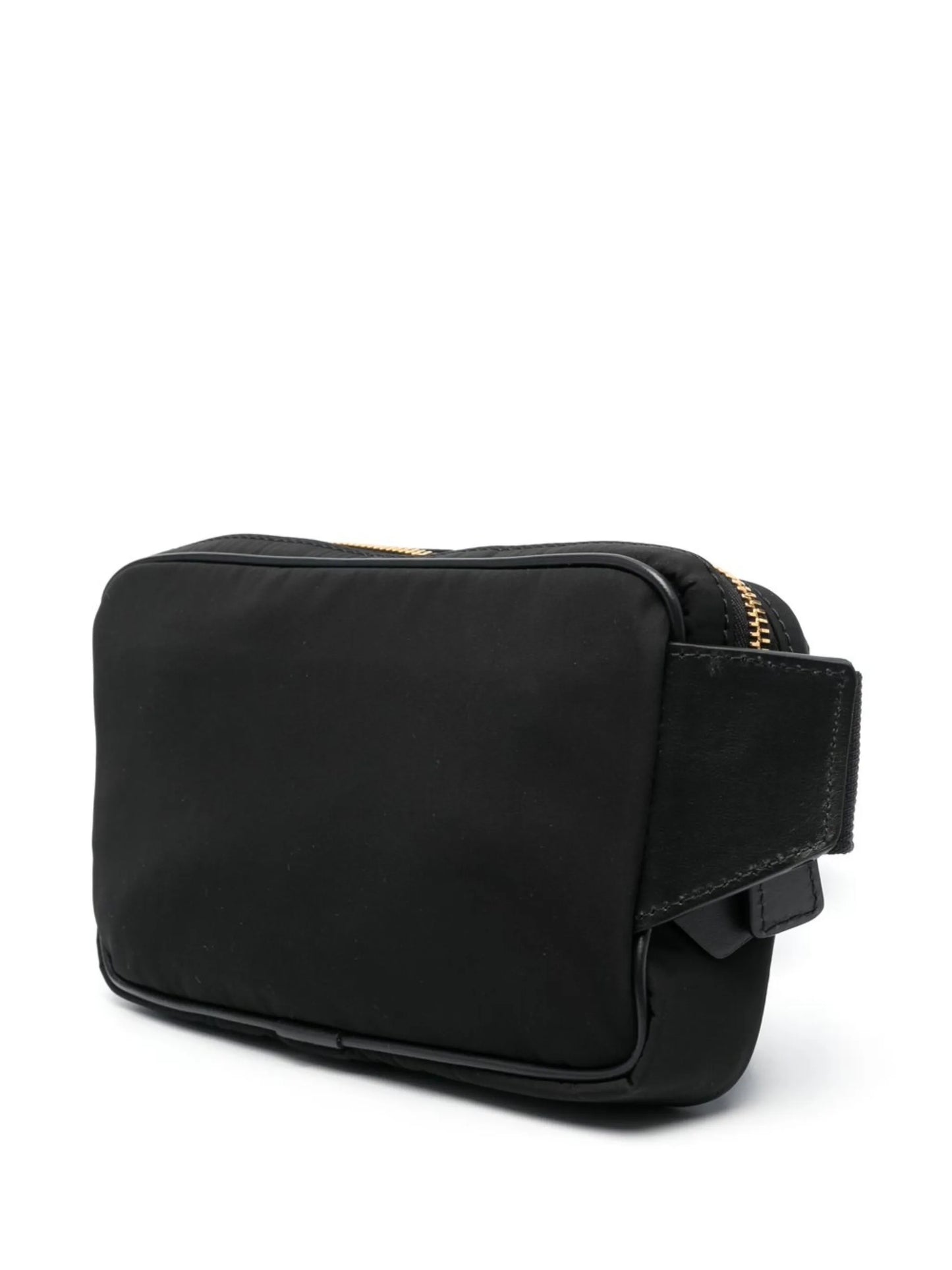 logo-patch leather belt bag