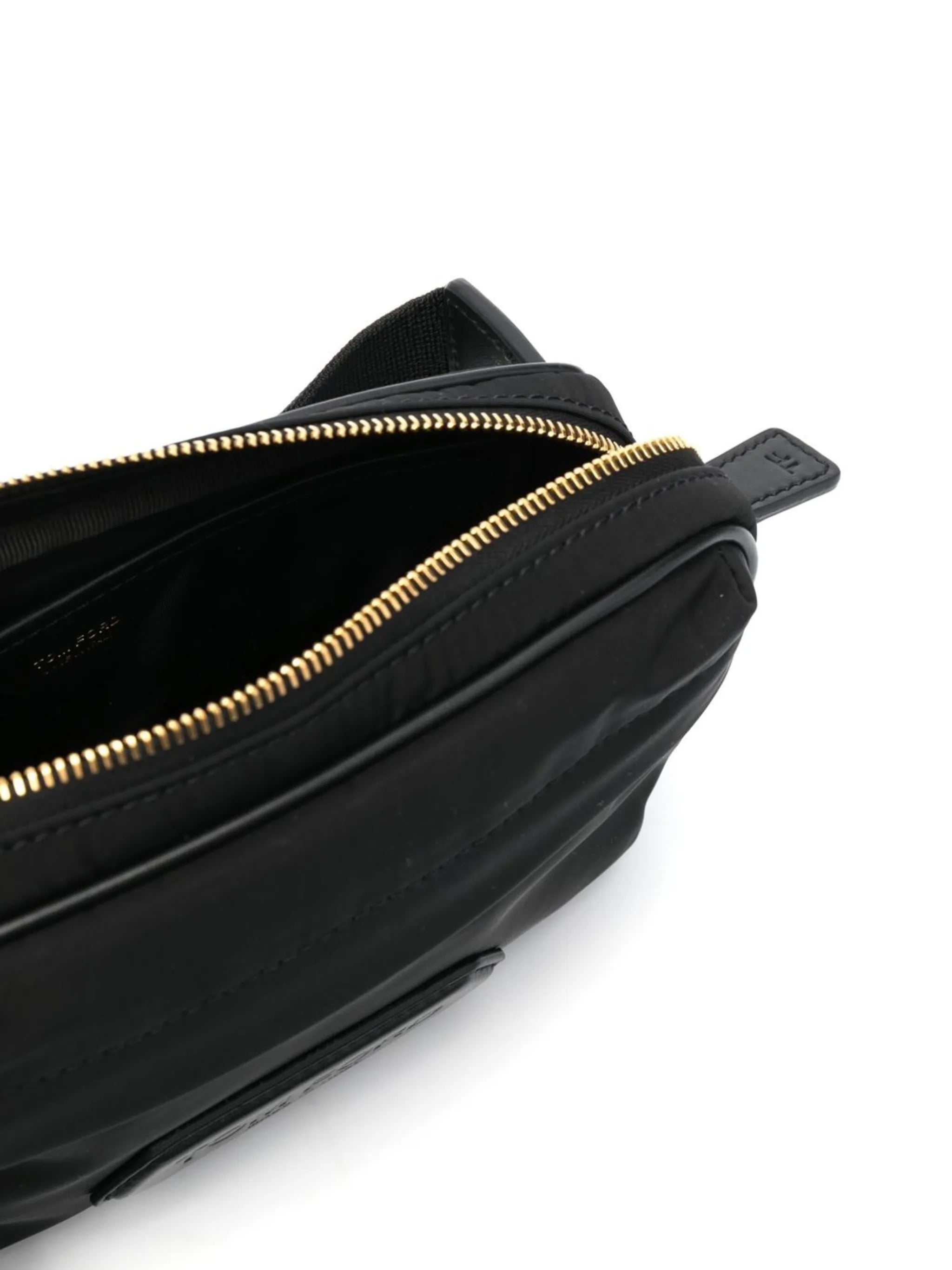 logo-patch leather belt bag
