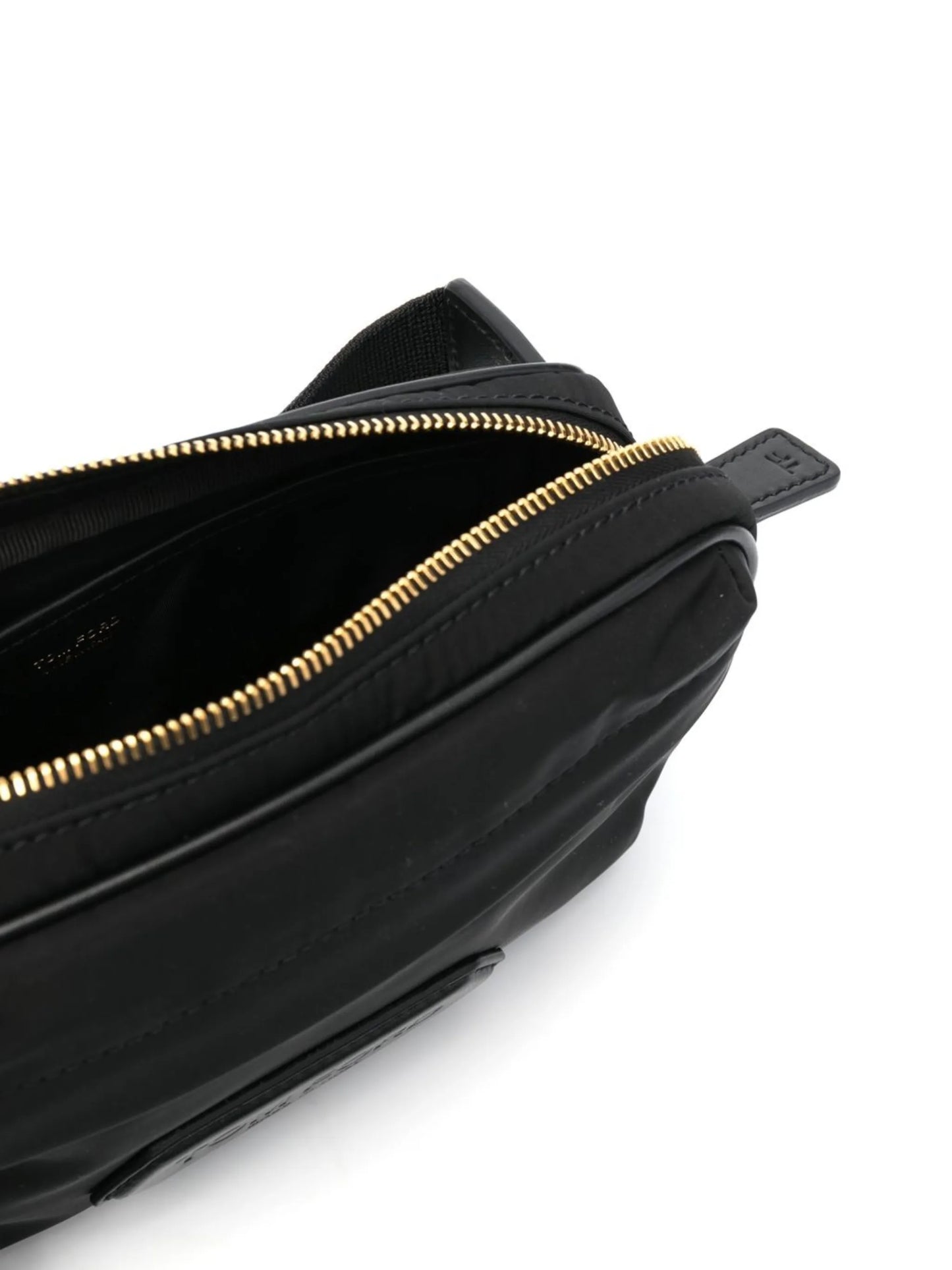 logo-patch leather belt bag