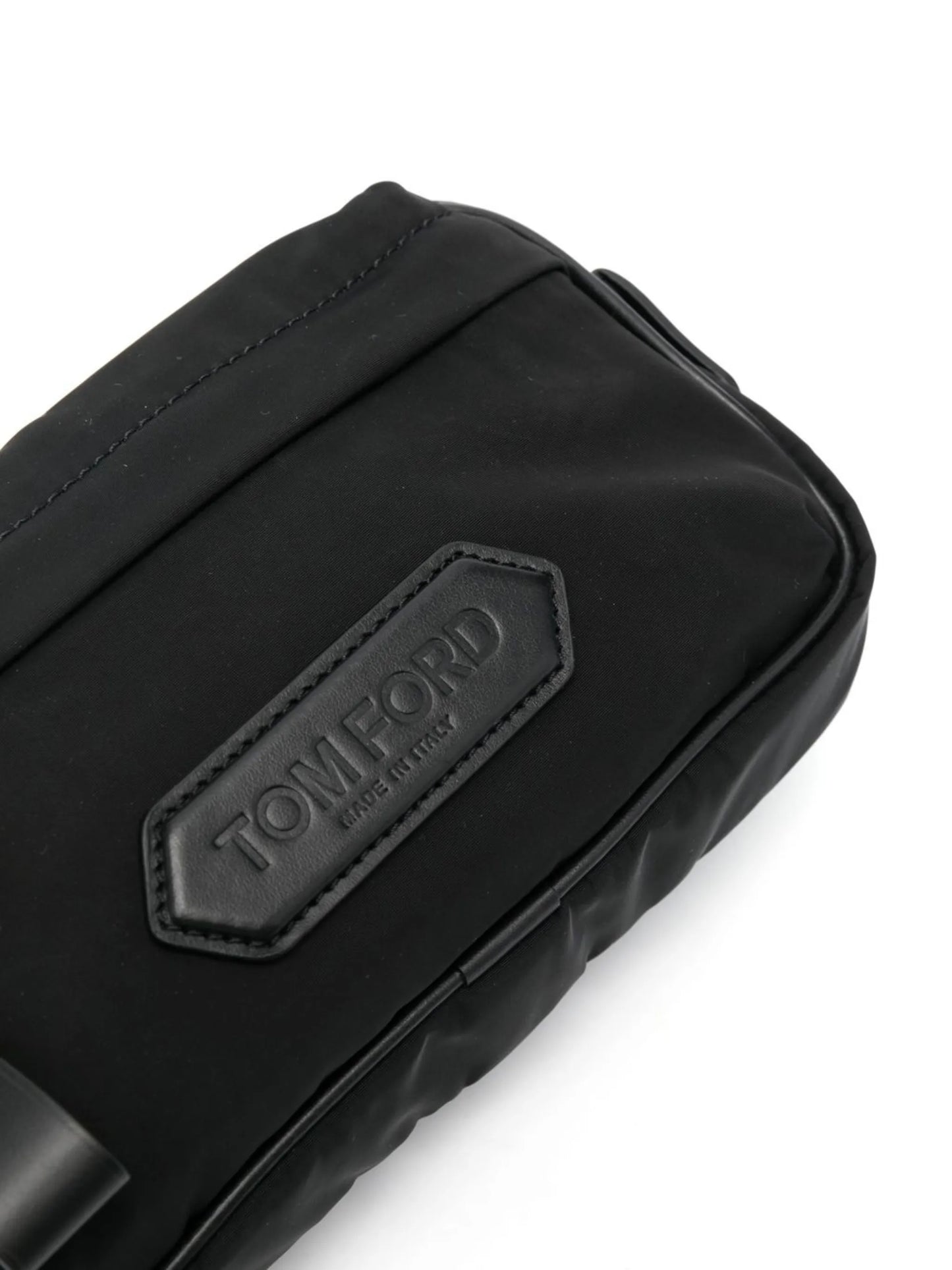 logo-patch leather belt bag